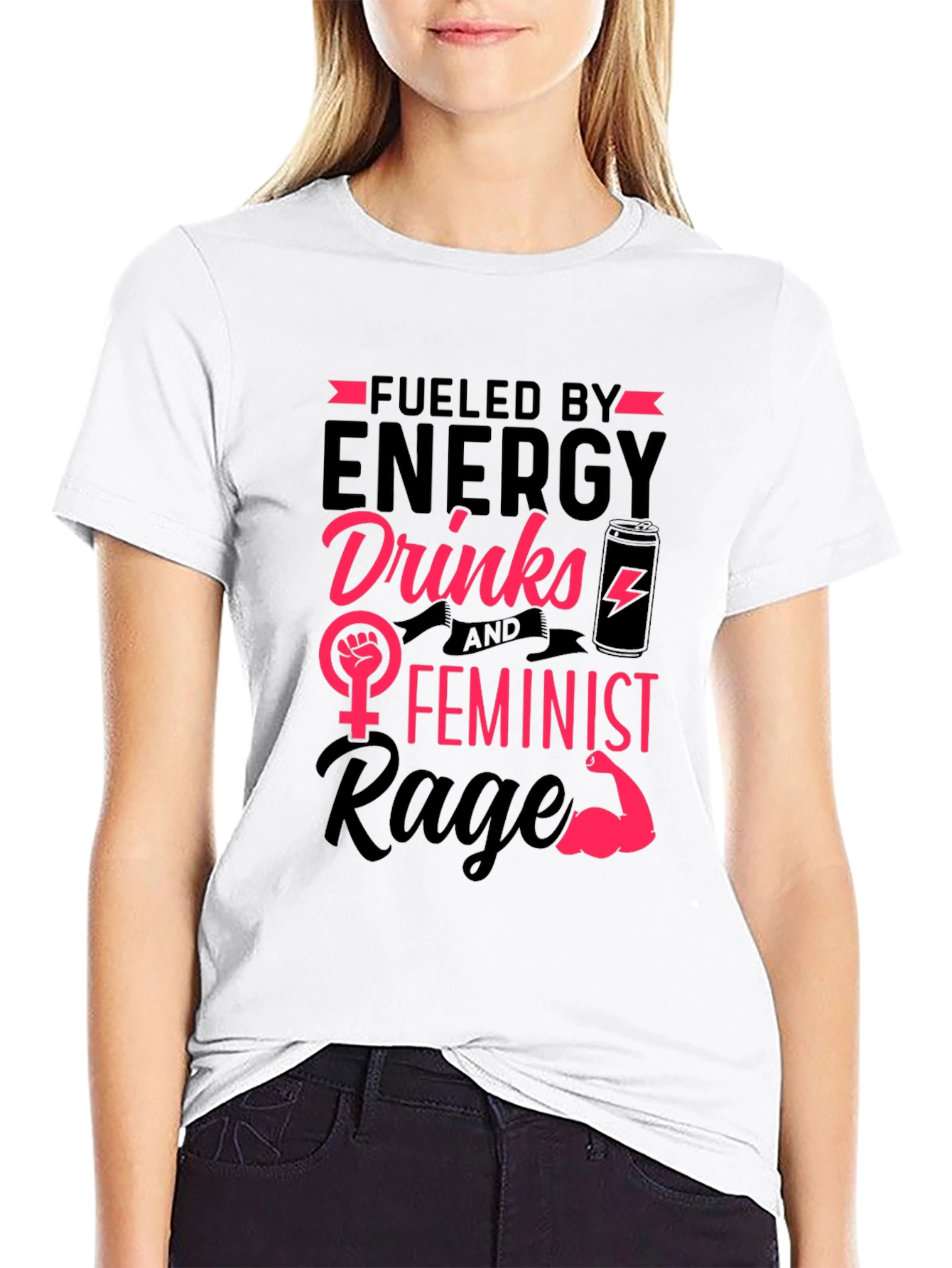 Fueled by Energy Drinks Feminist Rage T-Shirt