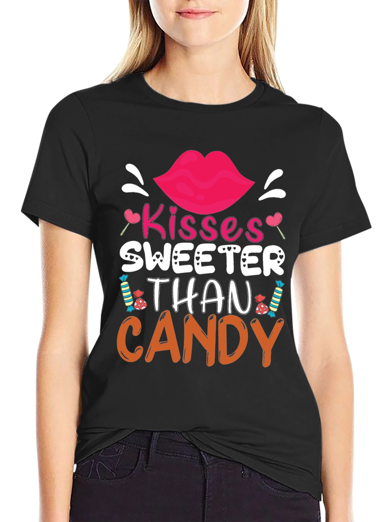 Kisses Sweeter Than Candy Valentines Day T-Shirt