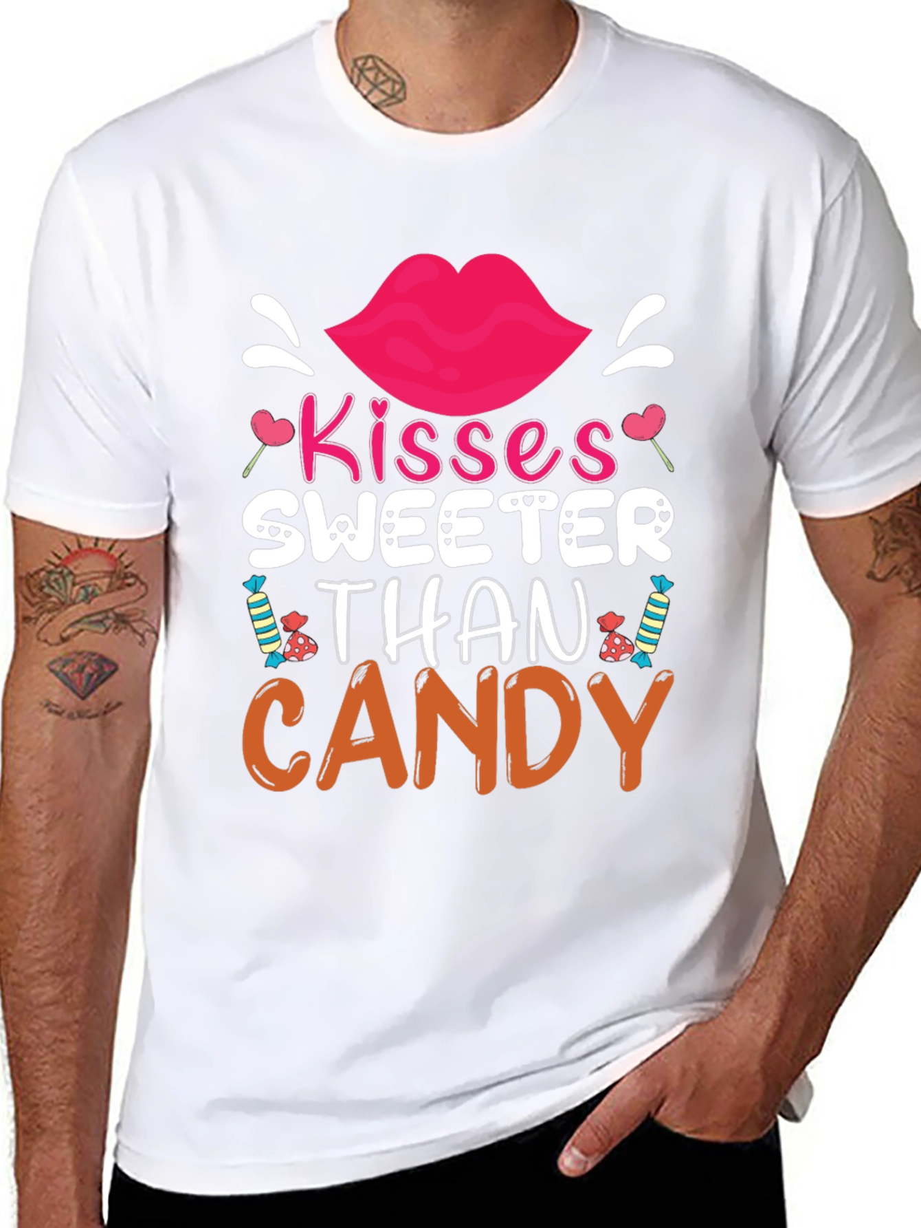 Kisses Sweeter Than Candy Valentines Day T-Shirt