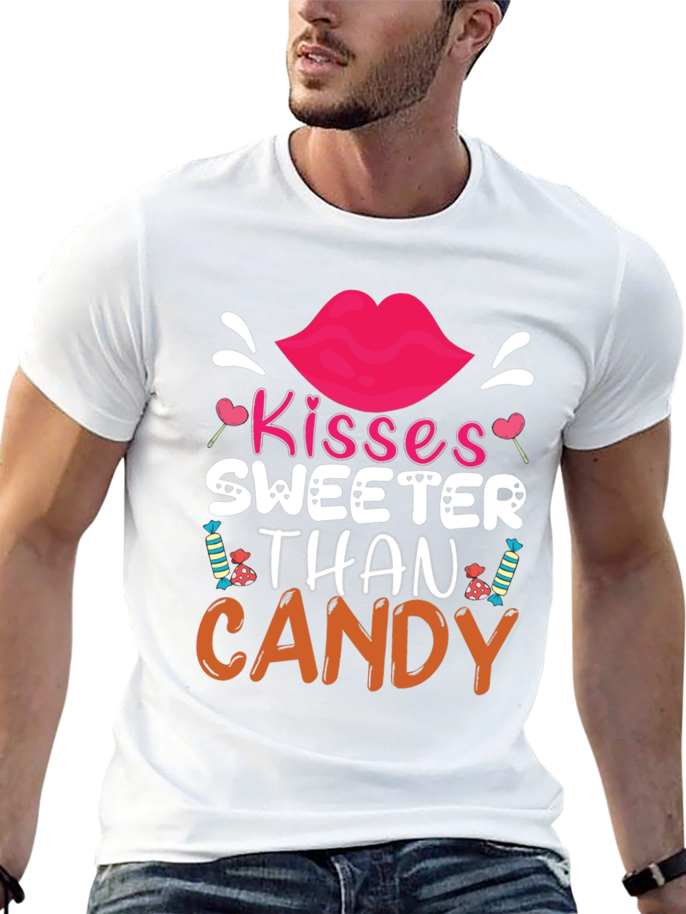 Kisses Sweeter Than Candy Valentines Day T-Shirt
