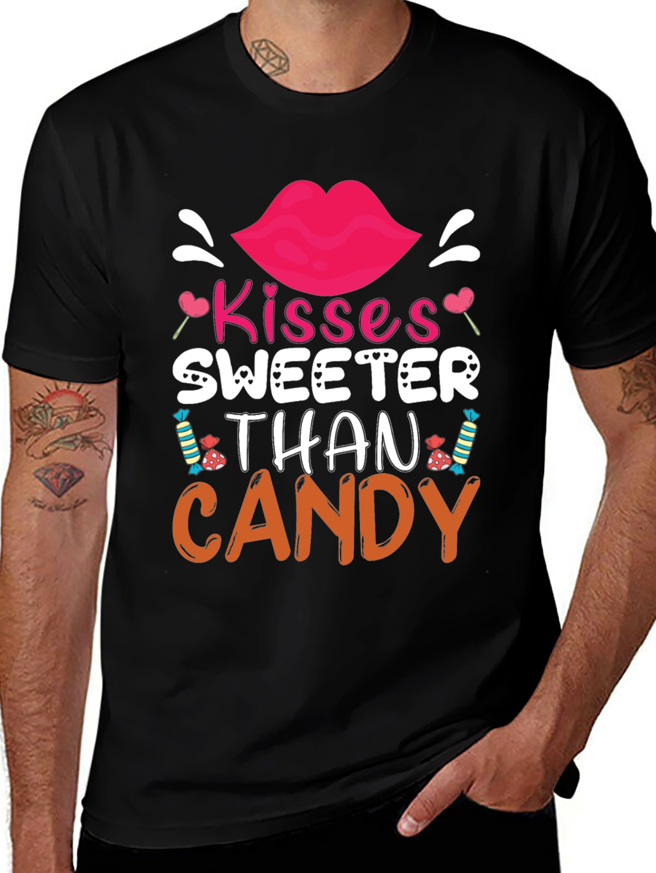 Kisses Sweeter Than Candy Valentines Day T-Shirt