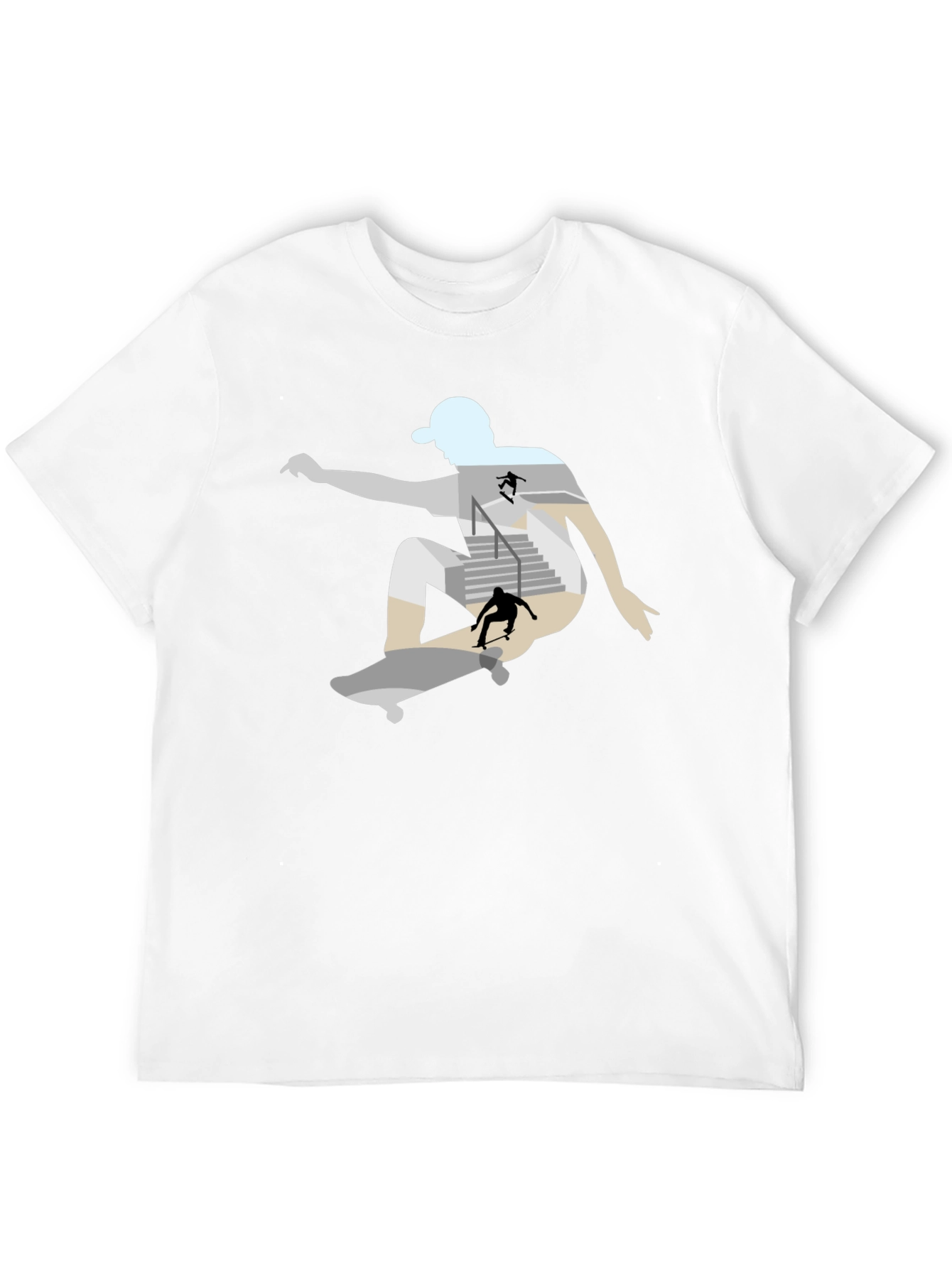 Skateboarder Graphic Tee - Black