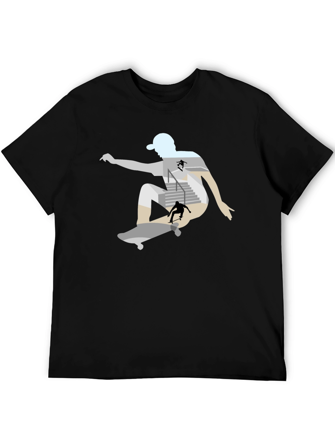 Skateboarder Graphic Tee - Black