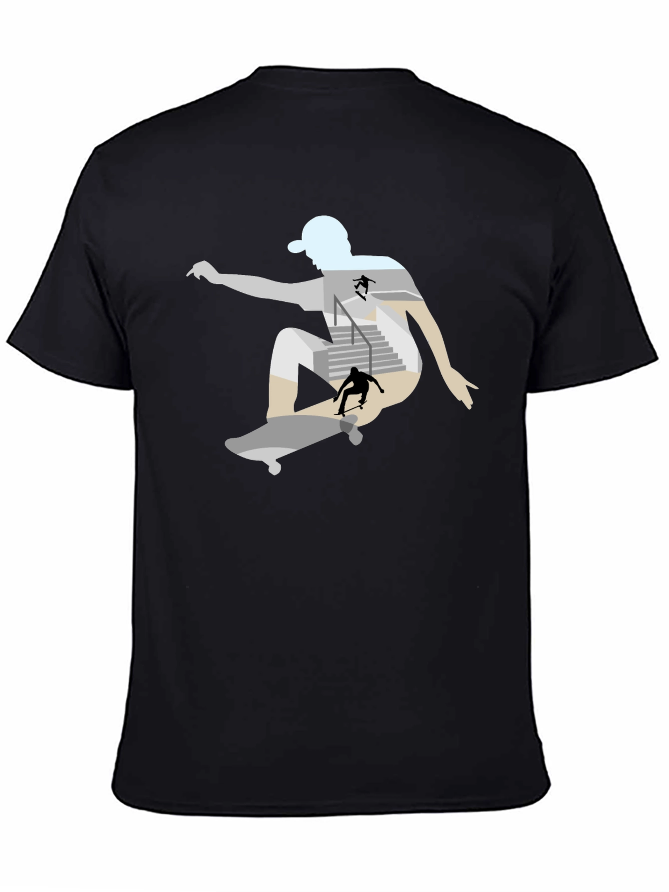 Skateboarder Graphic Tee - Black