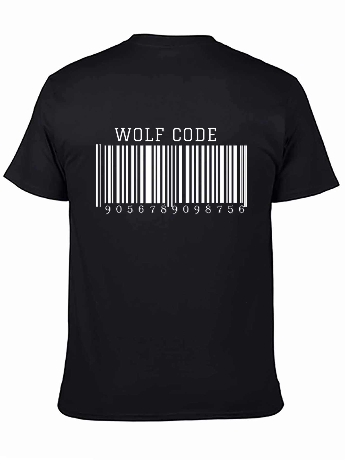 Wolf Code Barcode Graphic T-Shirt - Black