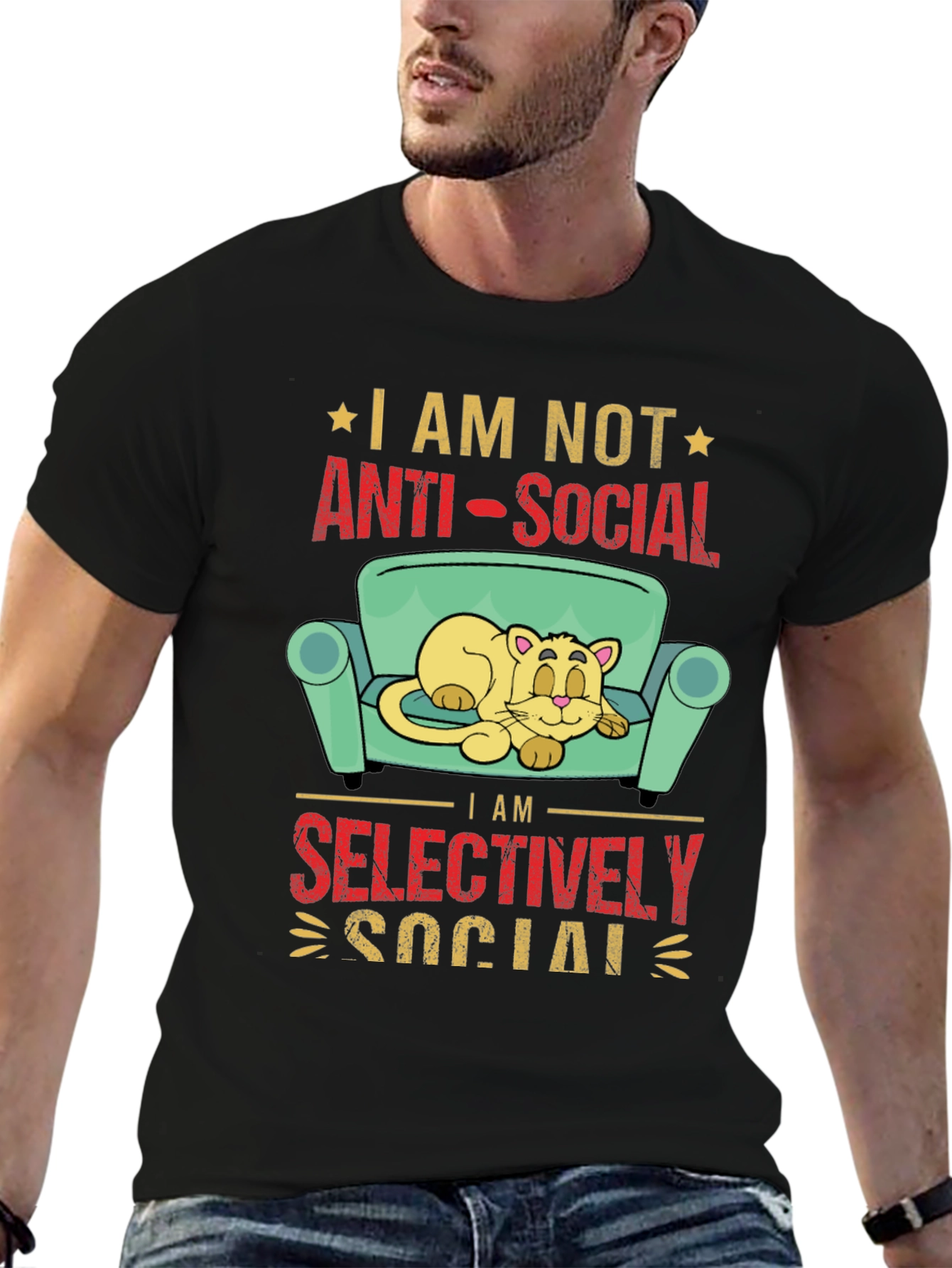 Anti-Social Cat Lover Graphic Tee
