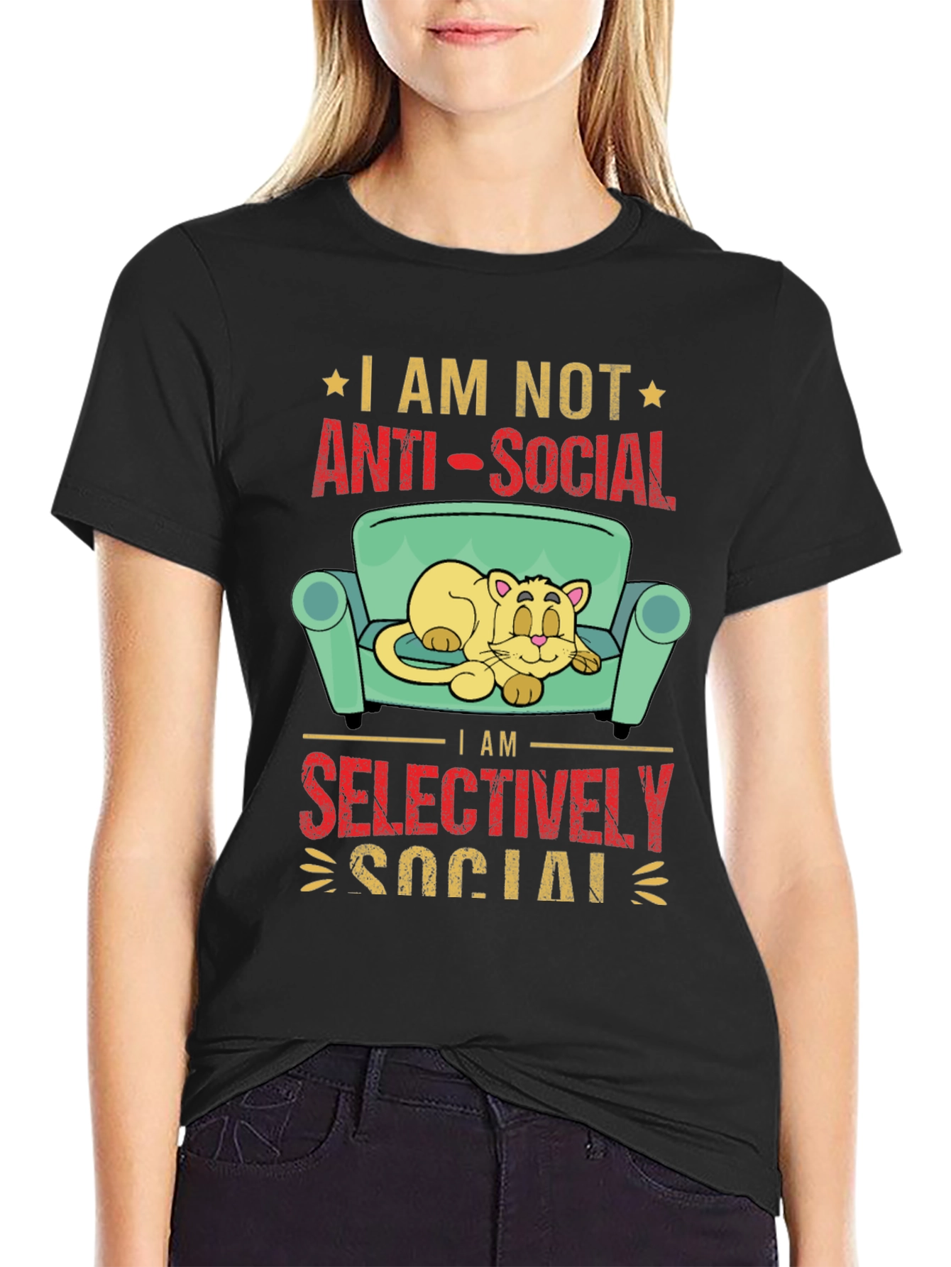 Anti-Social Cat Lover Graphic Tee
