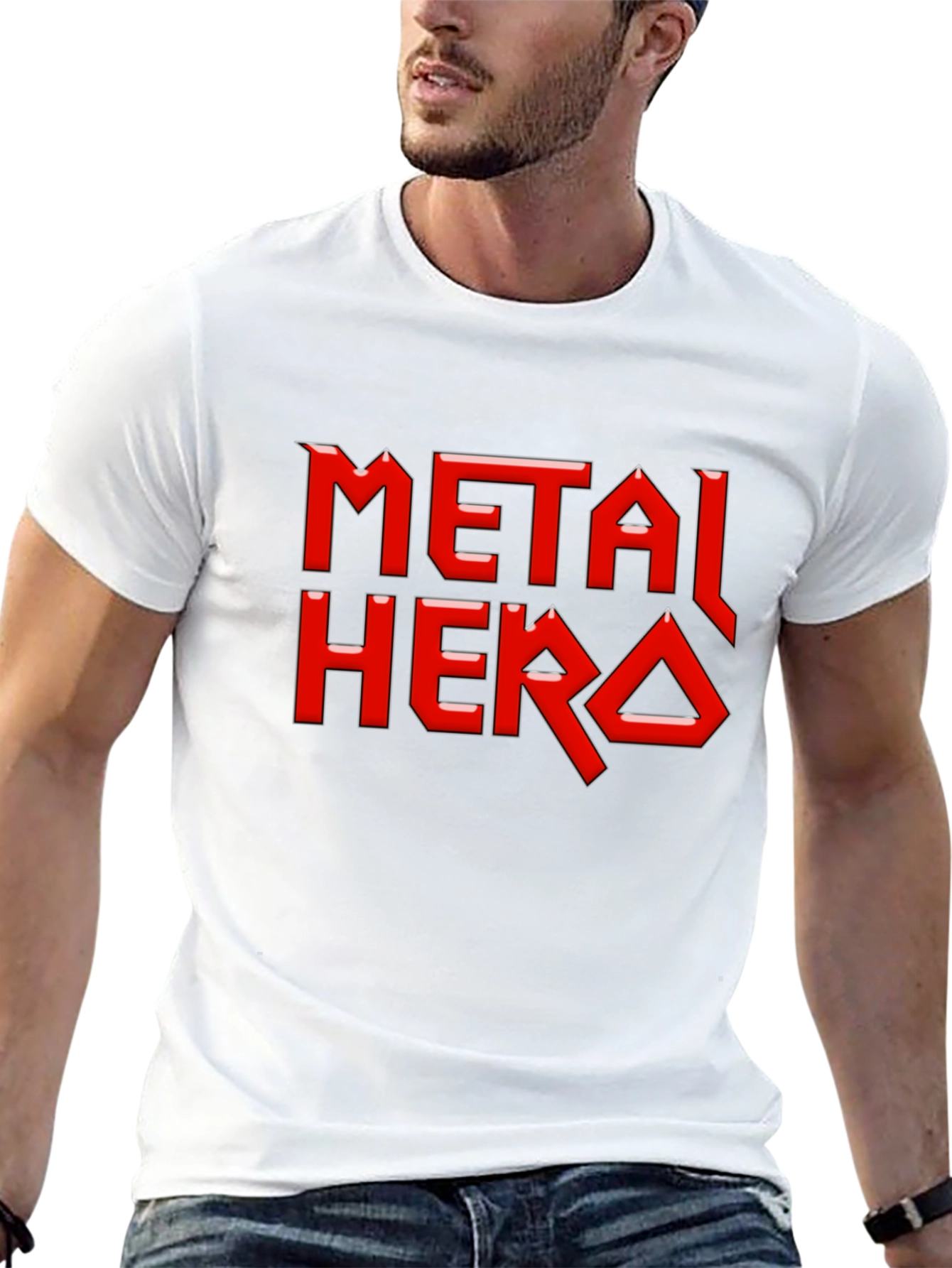Metal Hero Graphic Tee - Black Cotton T-Shirt
