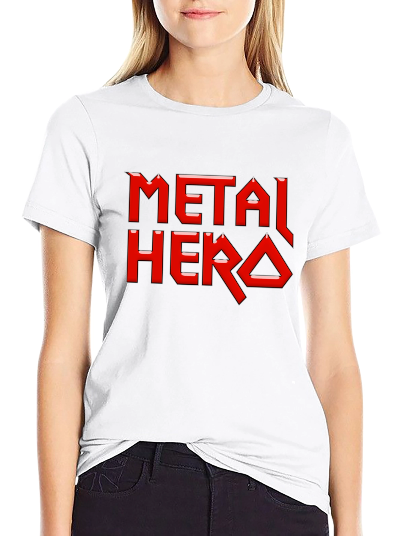 Metal Hero Graphic Tee - Black Cotton T-Shirt