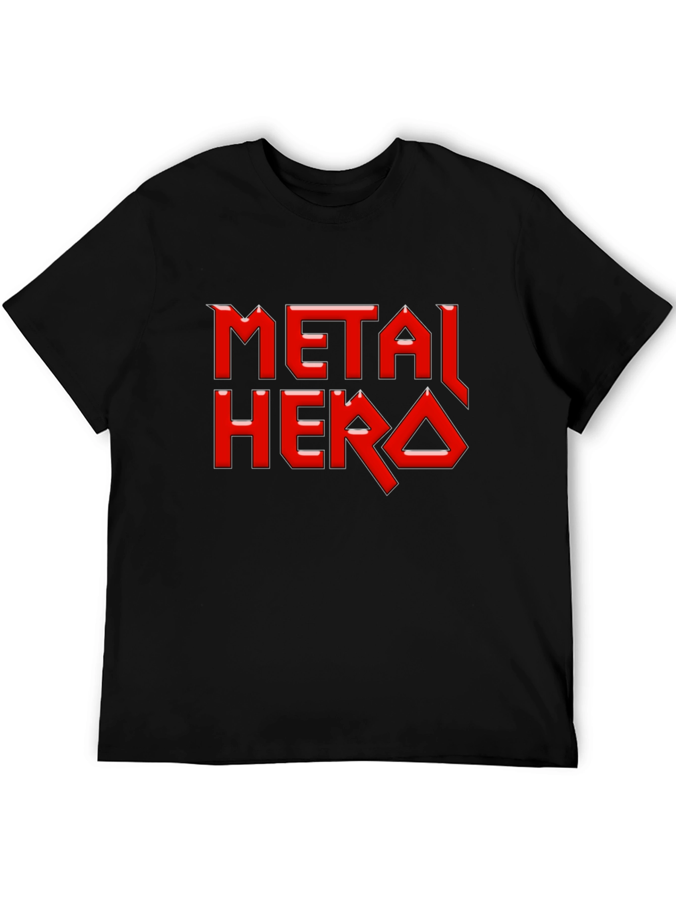 Metal Hero Graphic Tee - Black Cotton T-Shirt