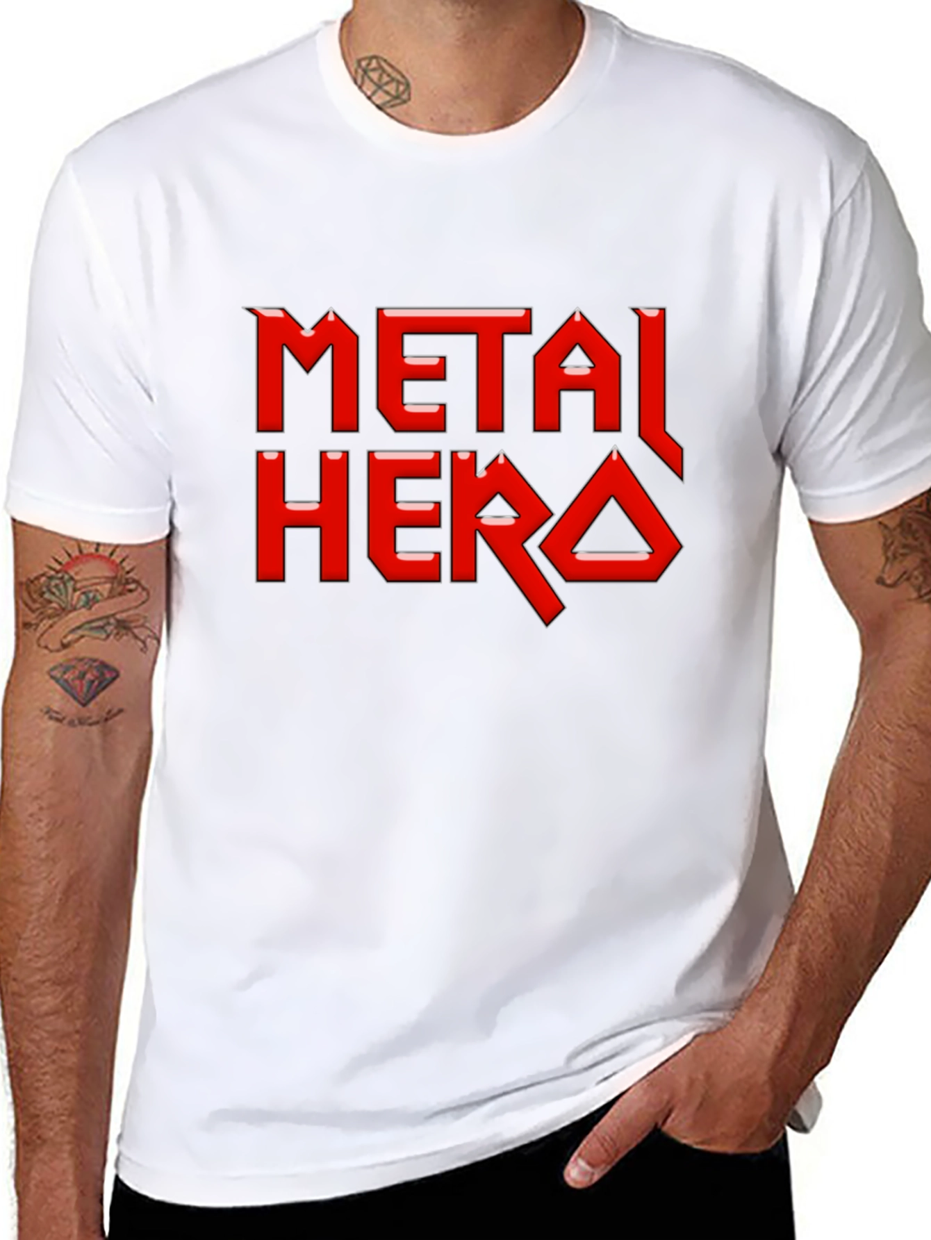 Metal Hero Graphic Tee - Black Cotton T-Shirt