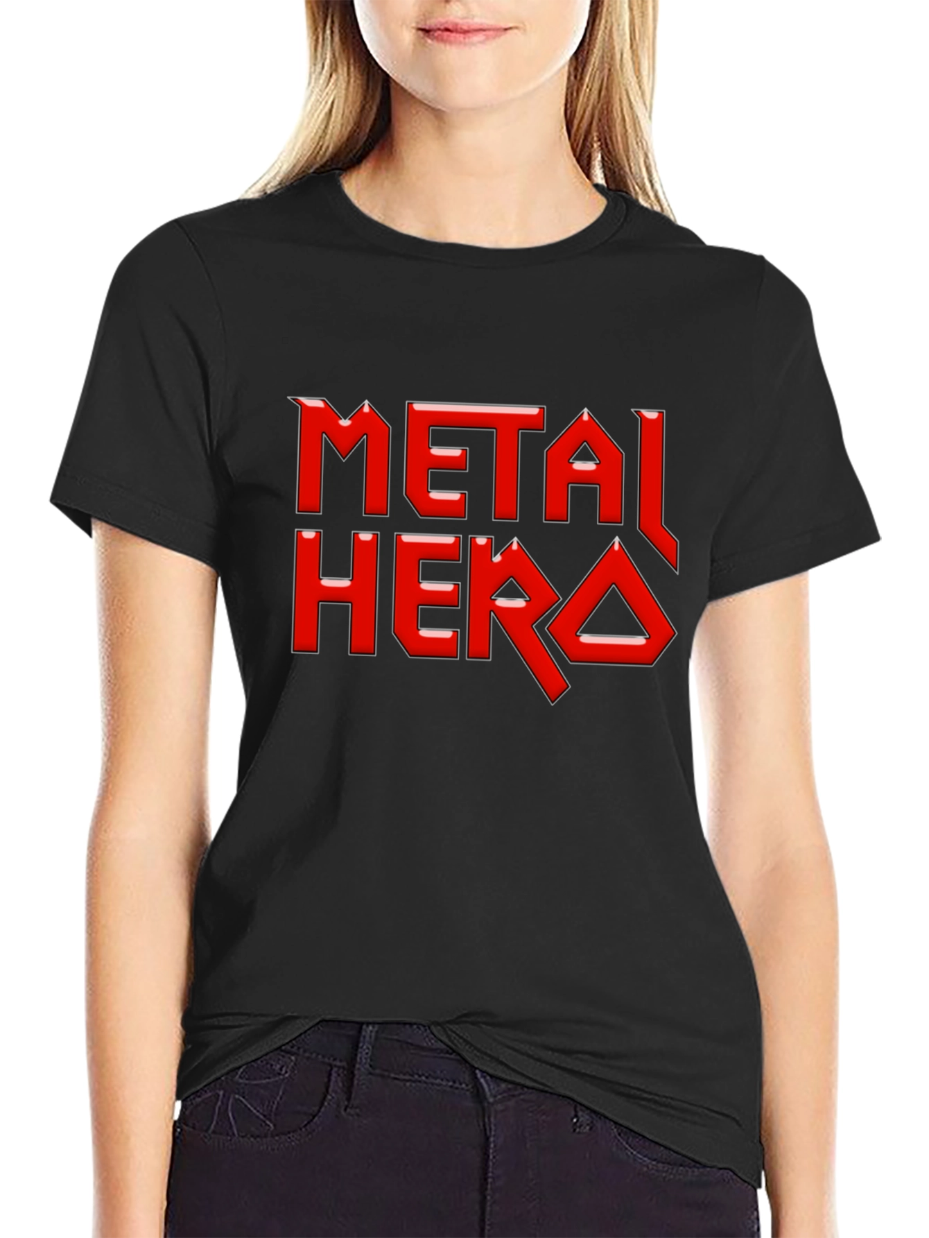 Metal Hero Graphic Tee - Black Cotton T-Shirt