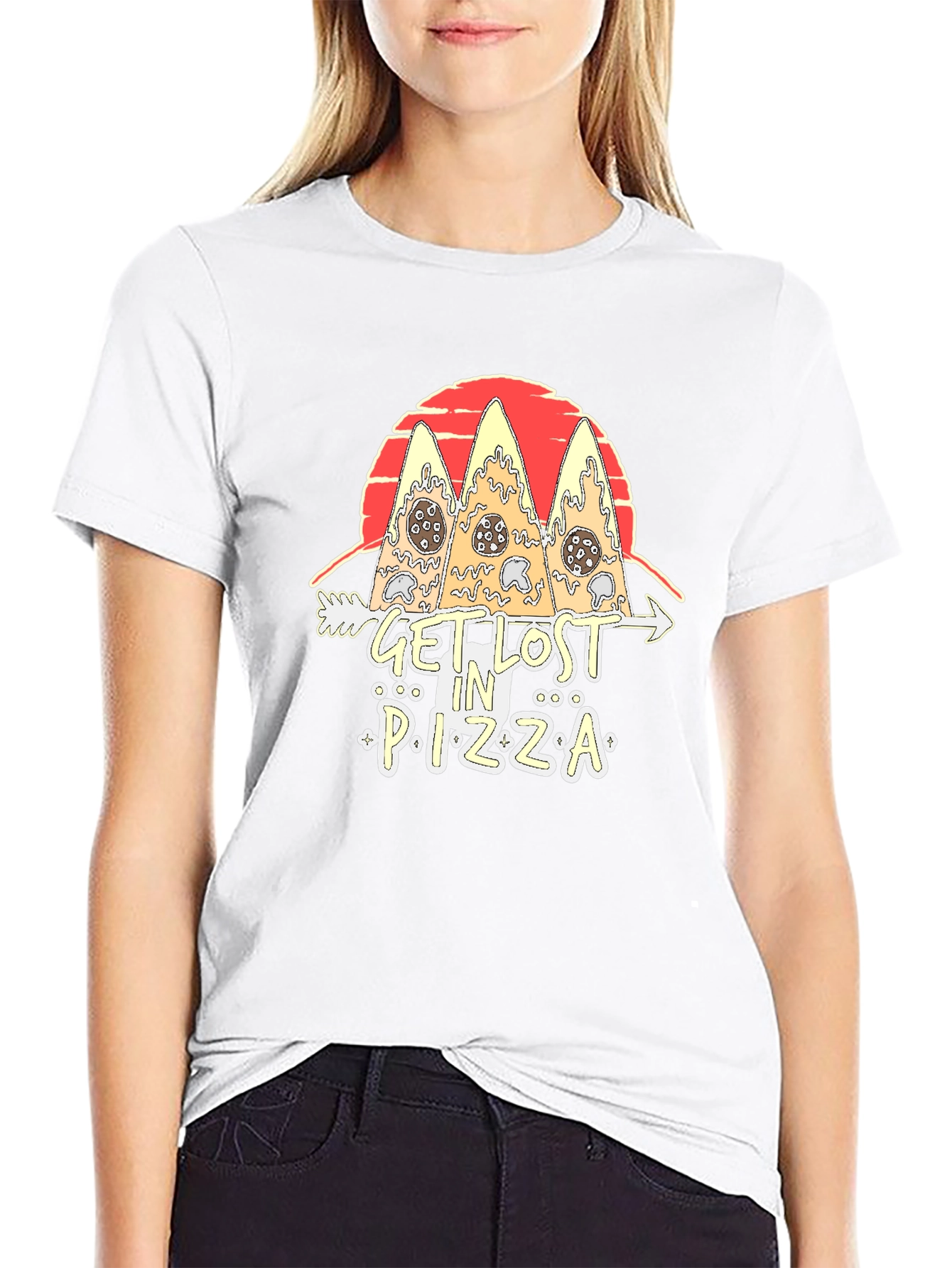 Get Lost In Pizza T-Shirt - Black