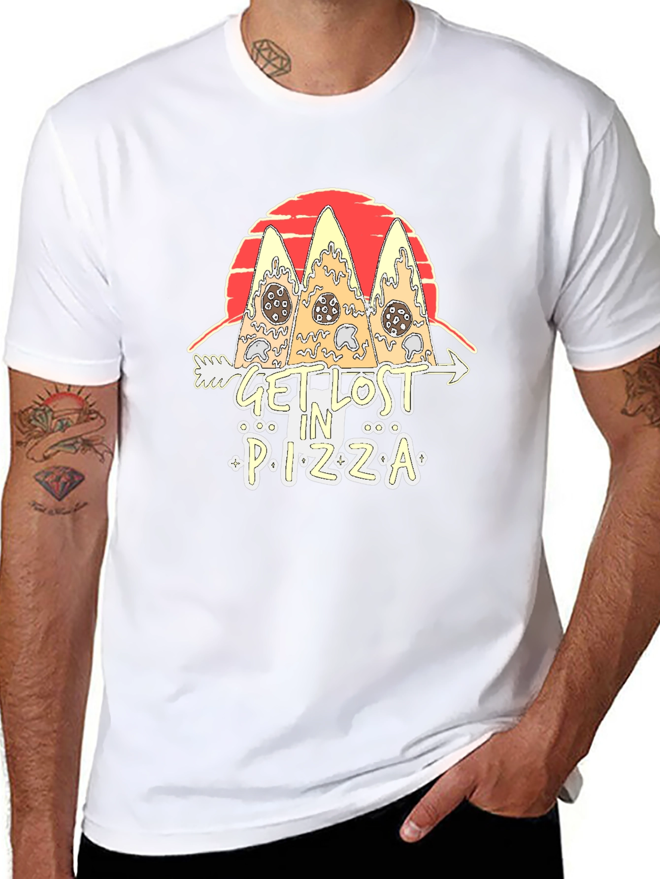 Get Lost In Pizza T-Shirt - Black
