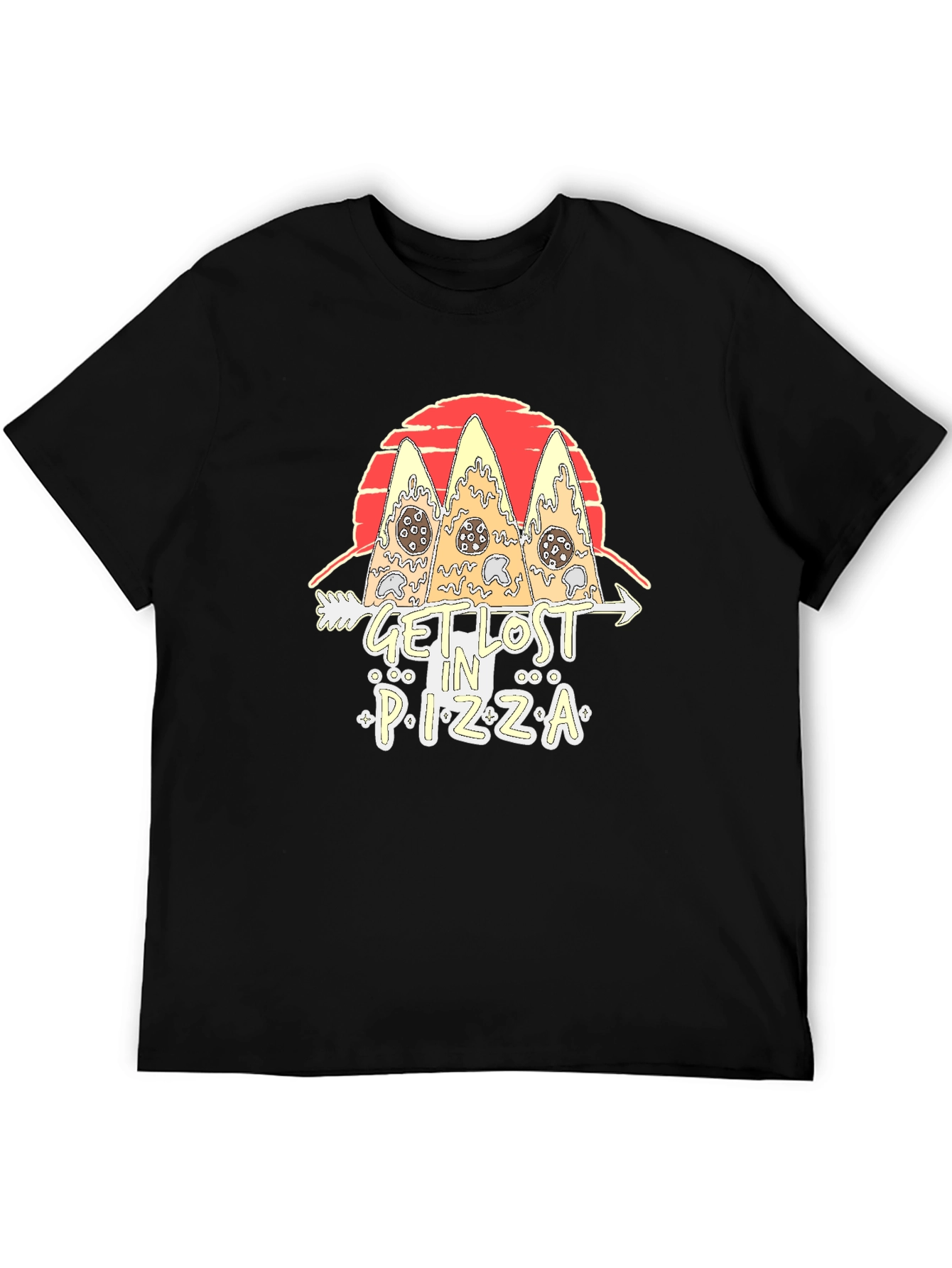 Get Lost In Pizza T-Shirt - Black