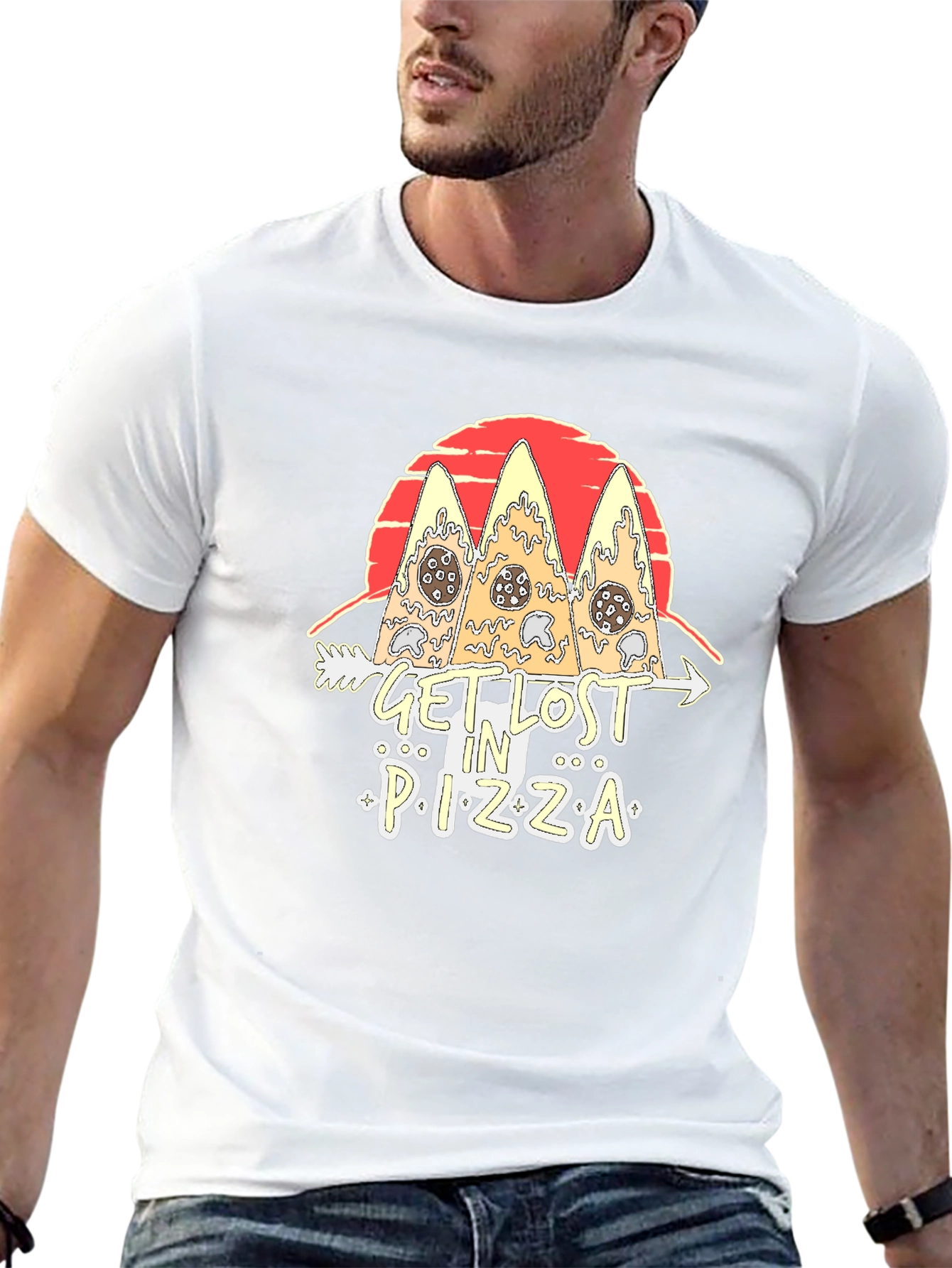 Get Lost In Pizza T-Shirt - Black