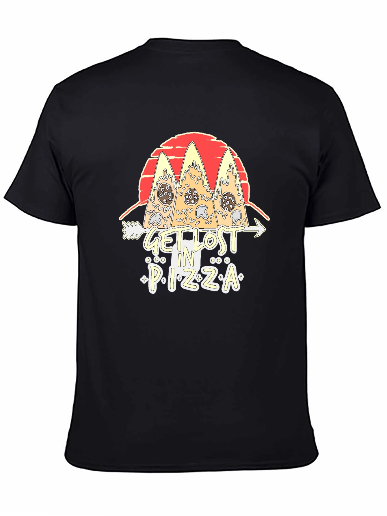 Get Lost In Pizza T-Shirt - Black