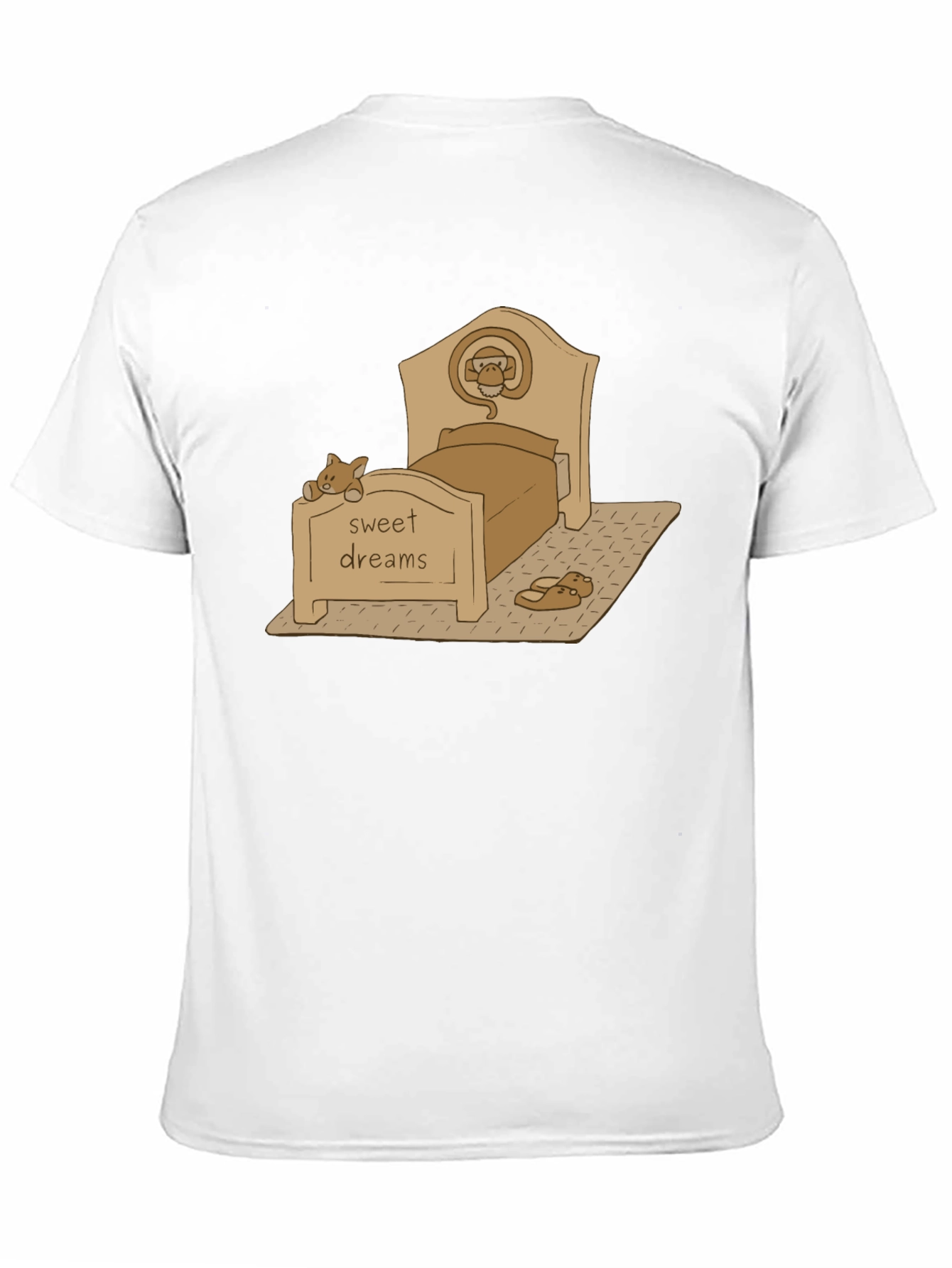 Sweet Dreams Monkey Bed Graphic Black T-Shirt