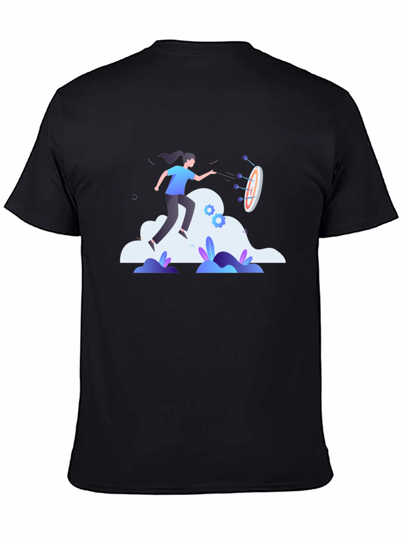 Goal-Oriented Black Graphic Tee