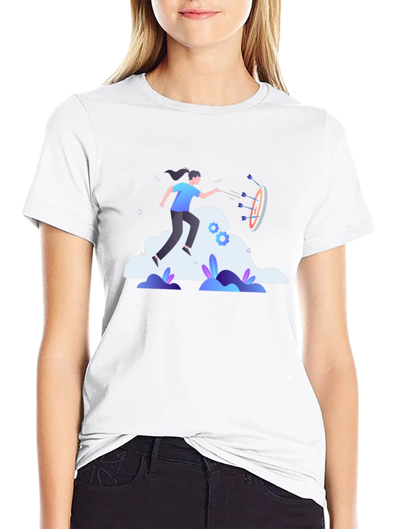 Goal-Oriented Black Graphic Tee