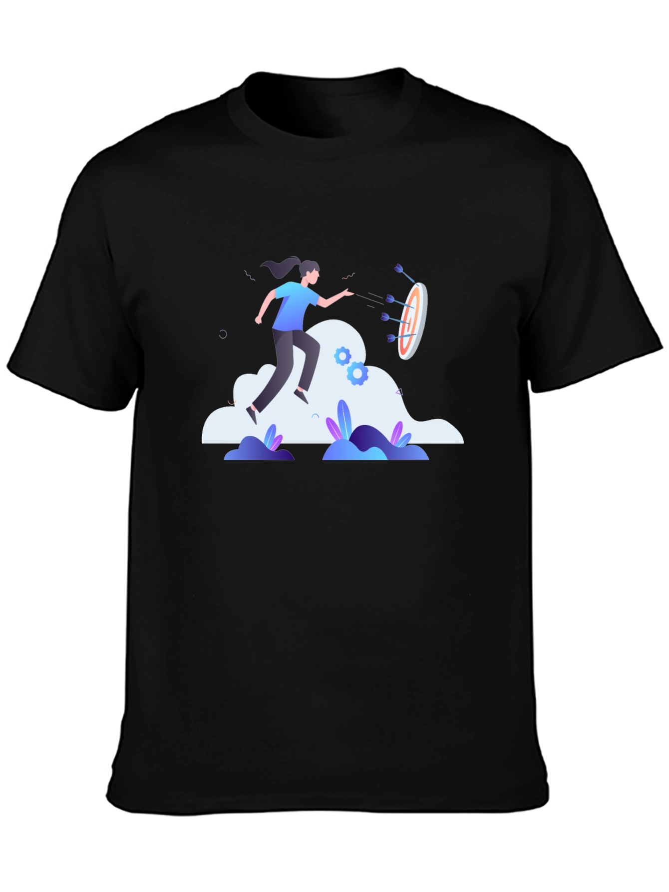 Goal-Oriented Black Graphic Tee