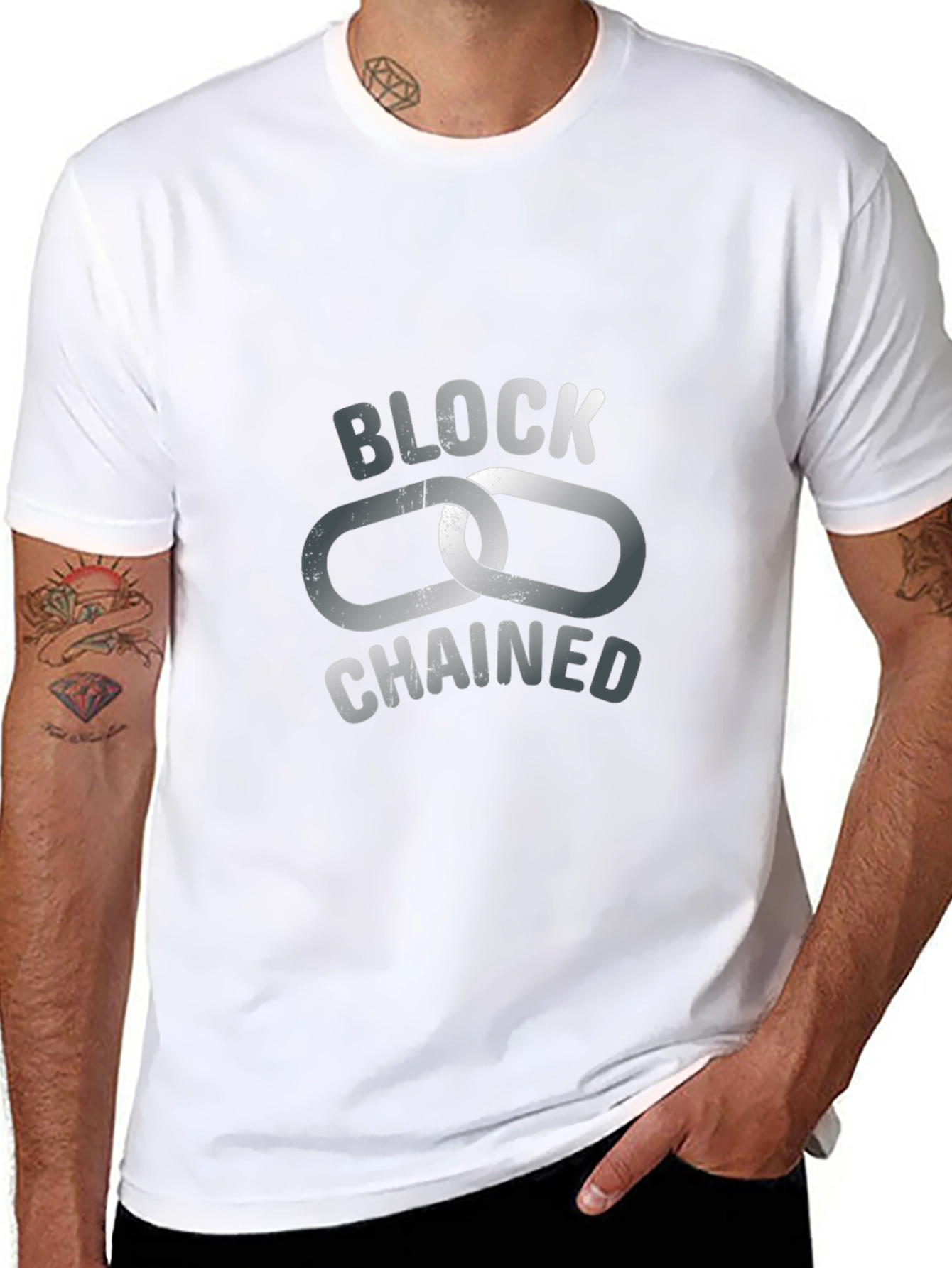 Block Chained Graphic Tee - Crypto Enthusiast Apparel