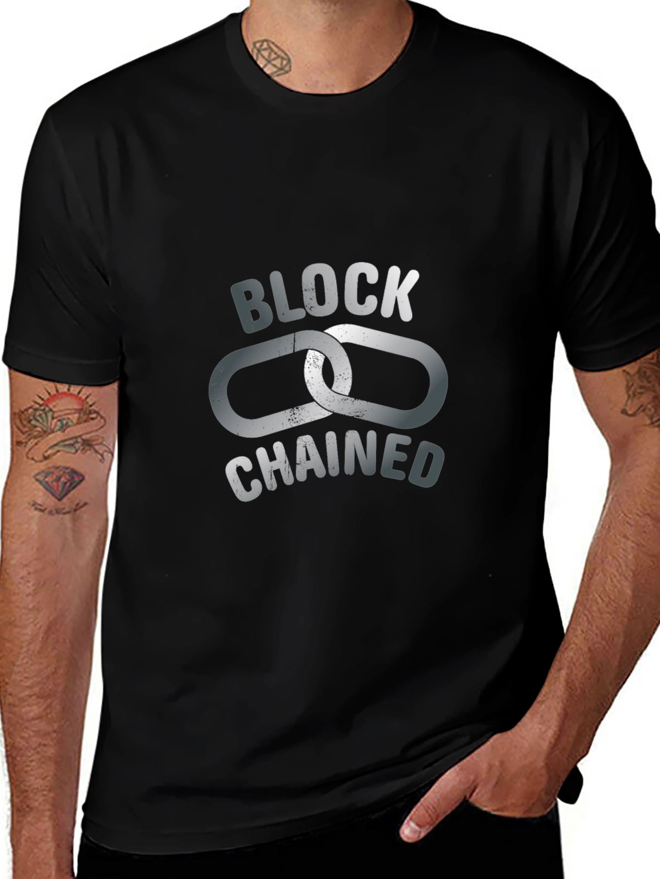 Block Chained Graphic Tee - Crypto Enthusiast Apparel