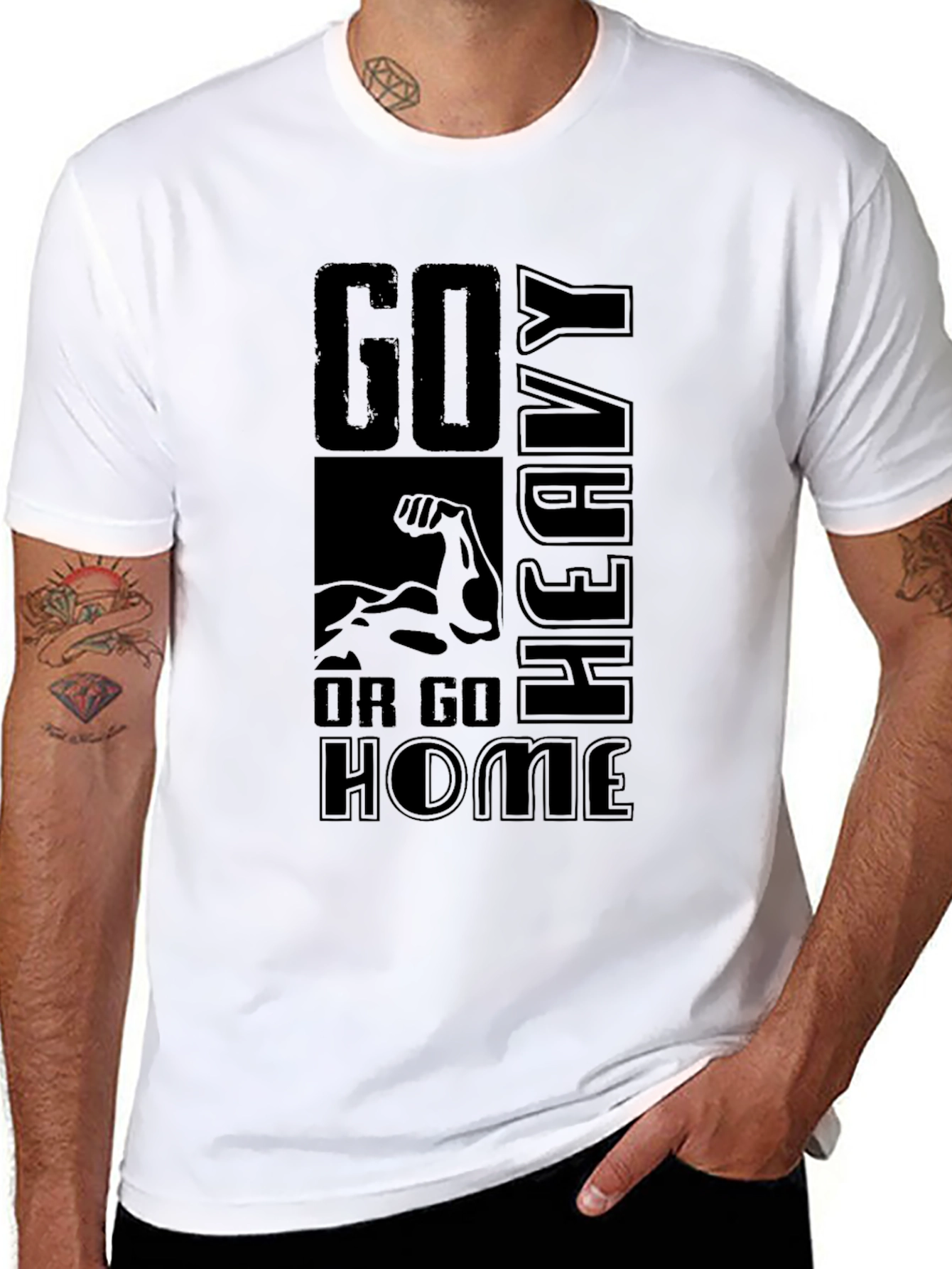 Go Heavy or Go Home Black T-Shirt