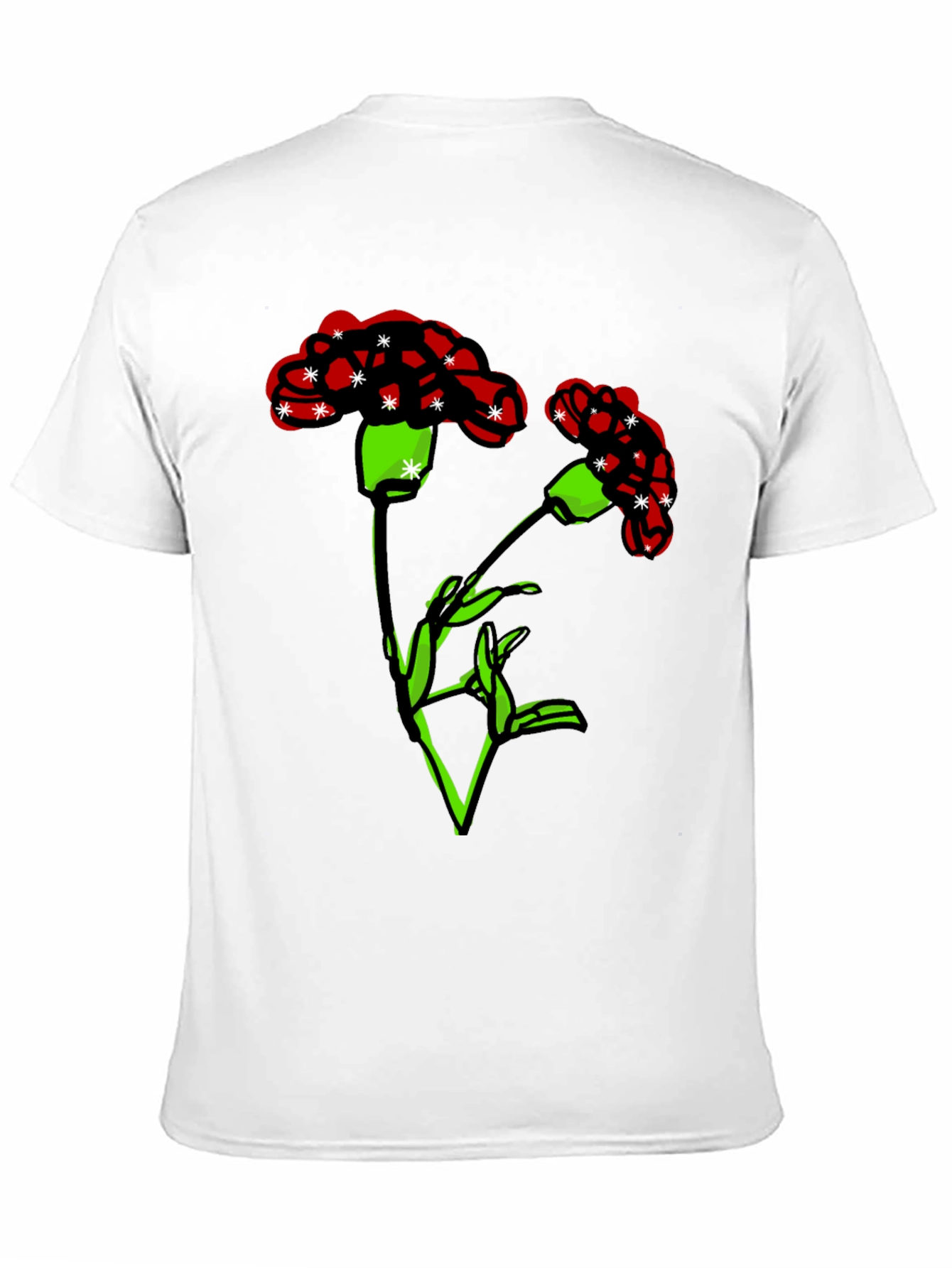 Floral Graphic Print Mens Black T-Shirt