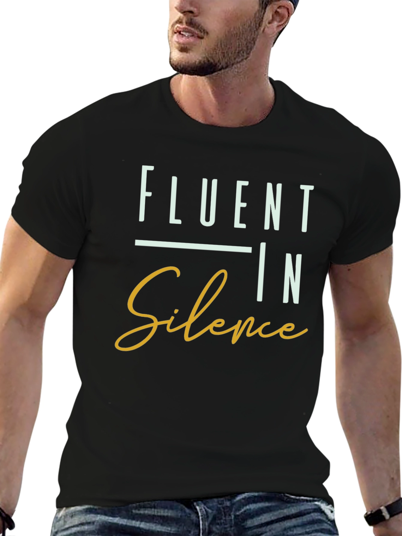 Fluent In Silence Graphic T-Shirt - Black