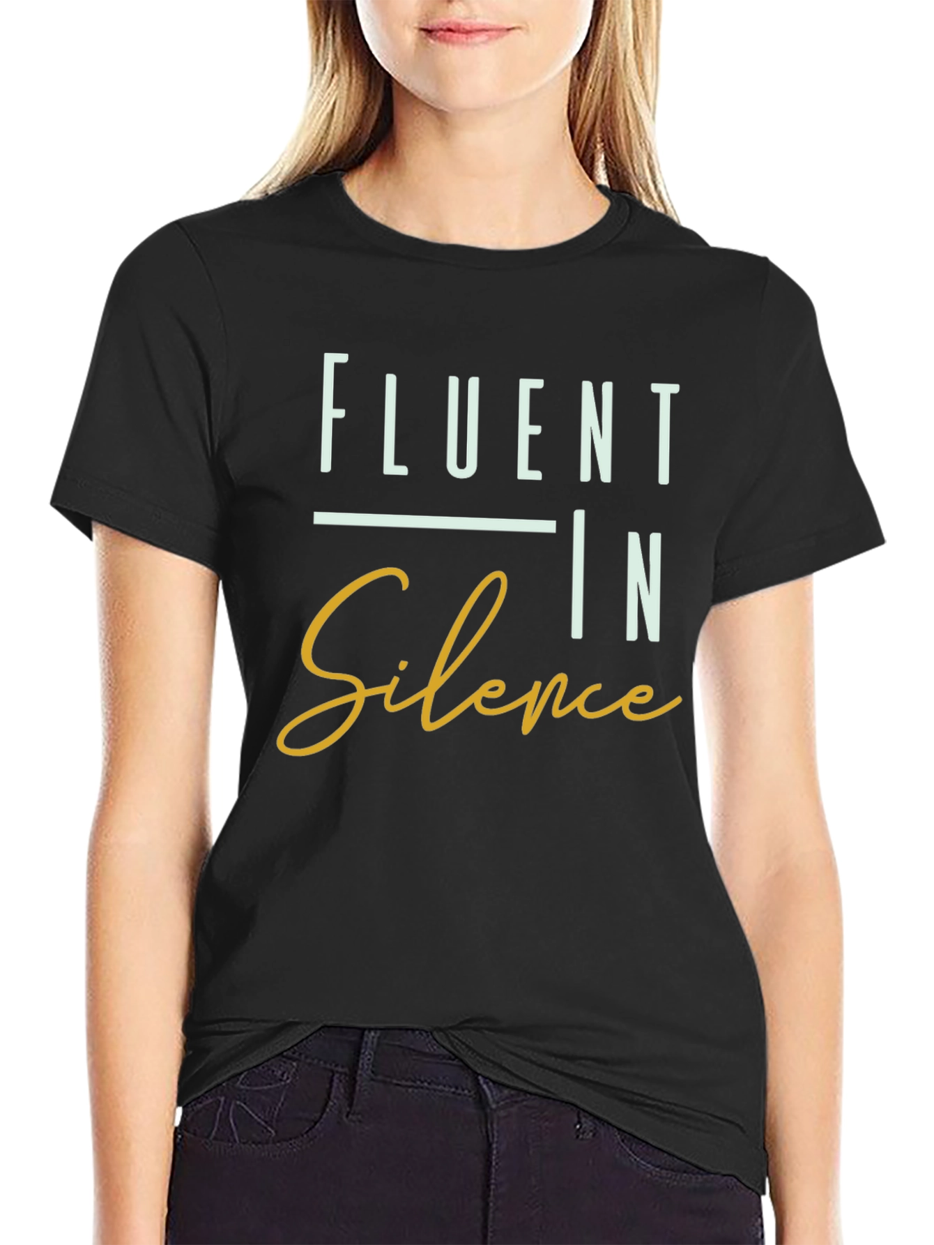 Fluent In Silence Graphic T-Shirt - Black