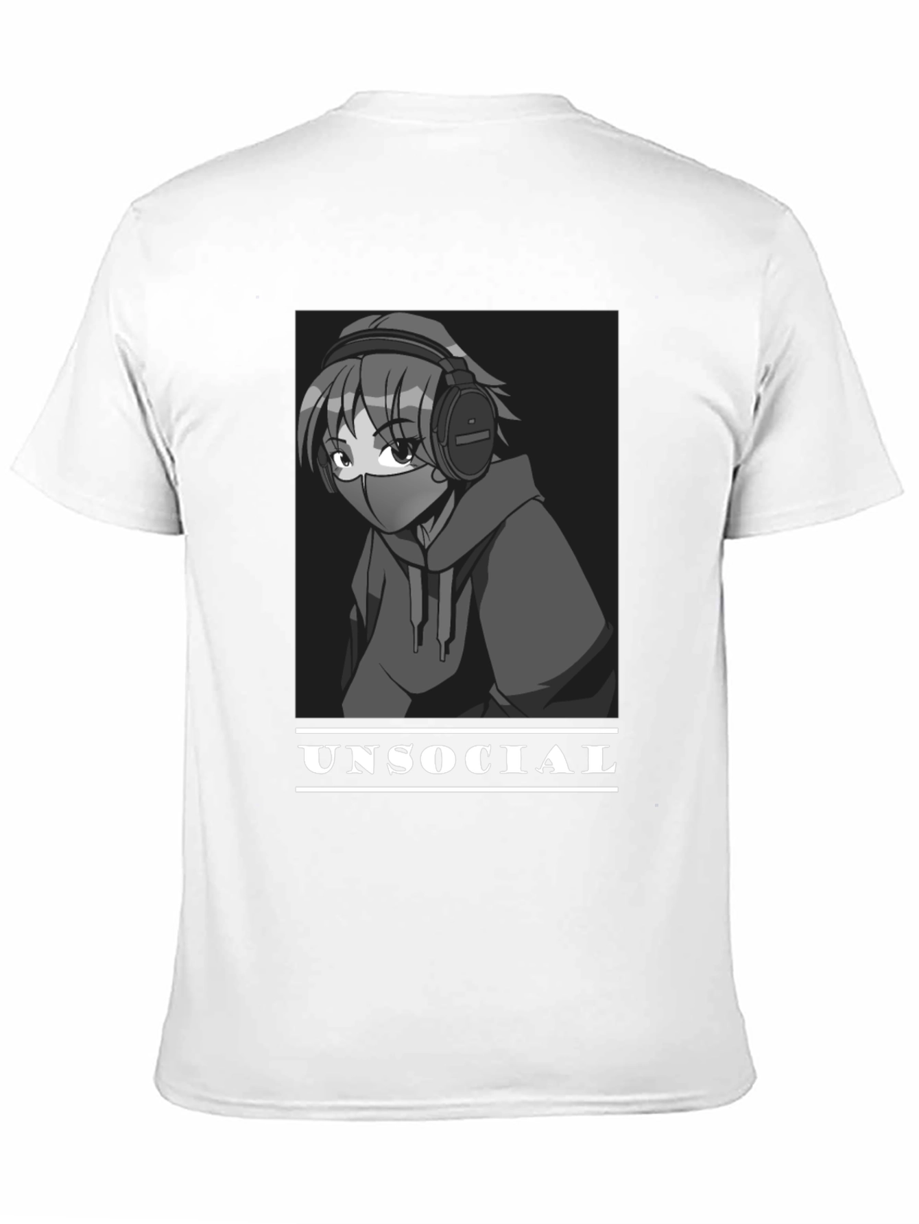Unsocial Anime Graphic Tee - Black Unisex T-Shirt