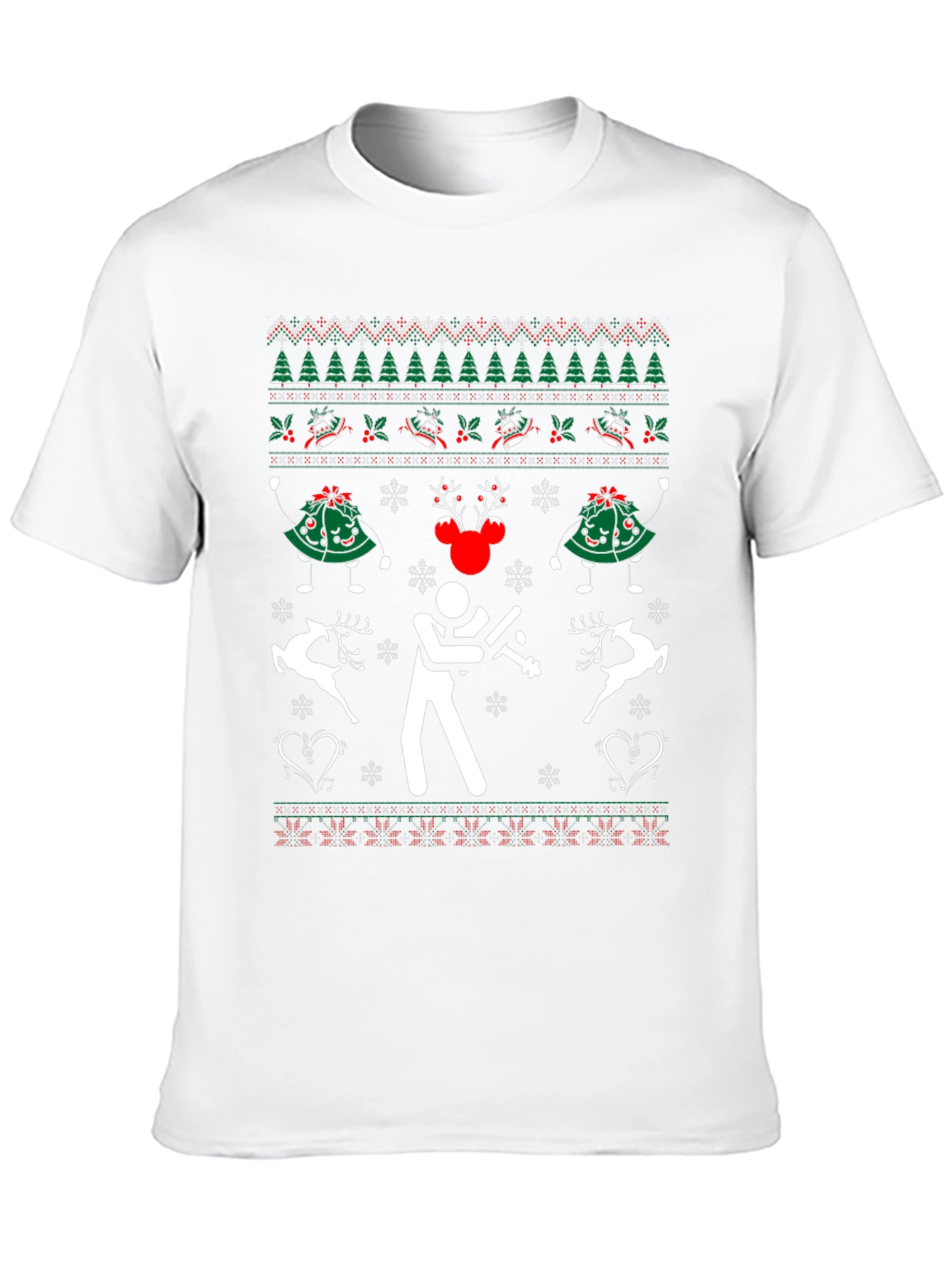 Festive Black Christmas Sweater T-Shirt