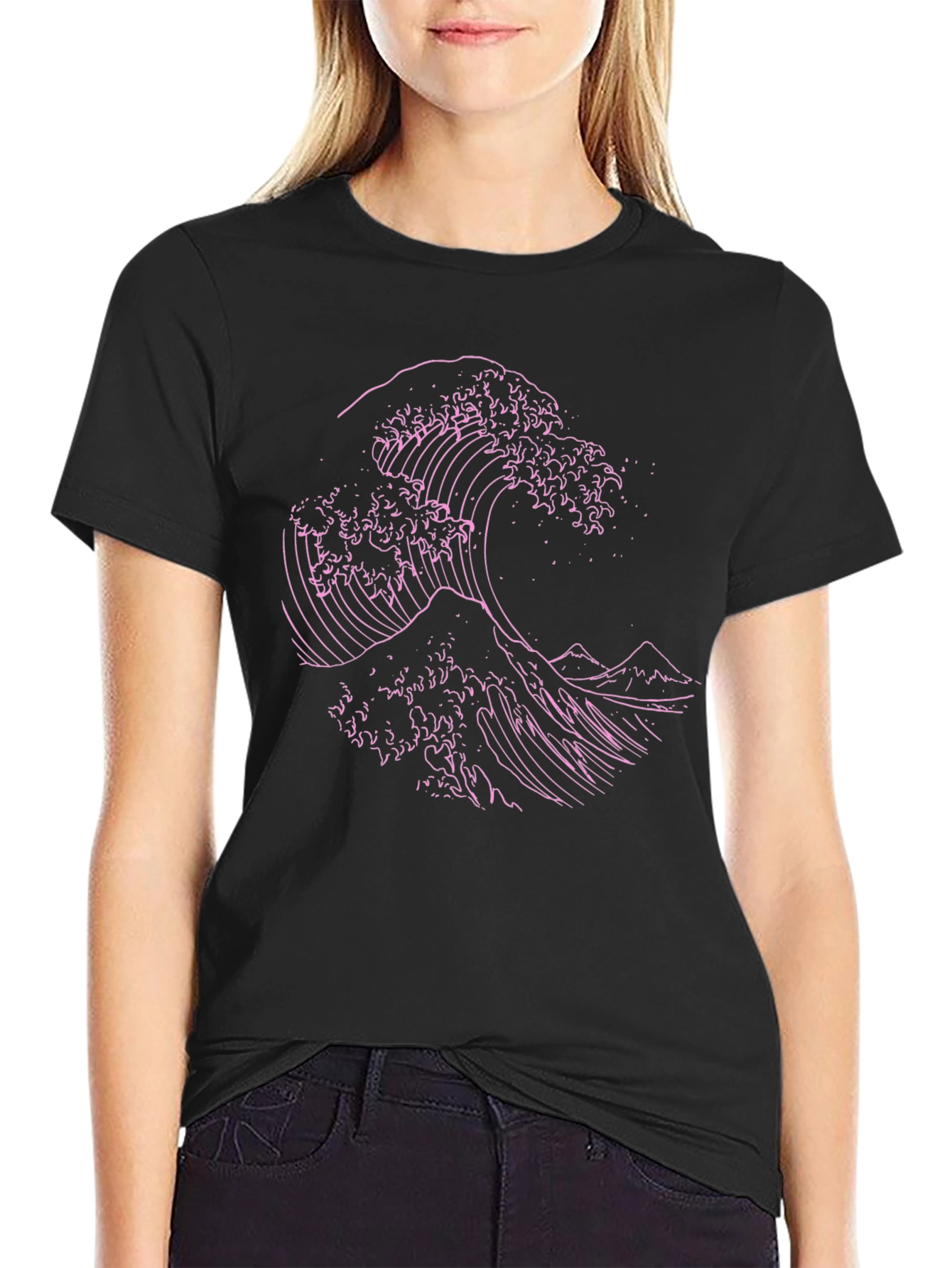 Great Wave Graphic Tee - Mens Black T-Shirt