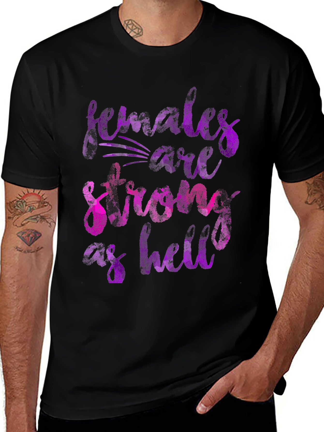 Females are Strong as Hell Black T-Shirt