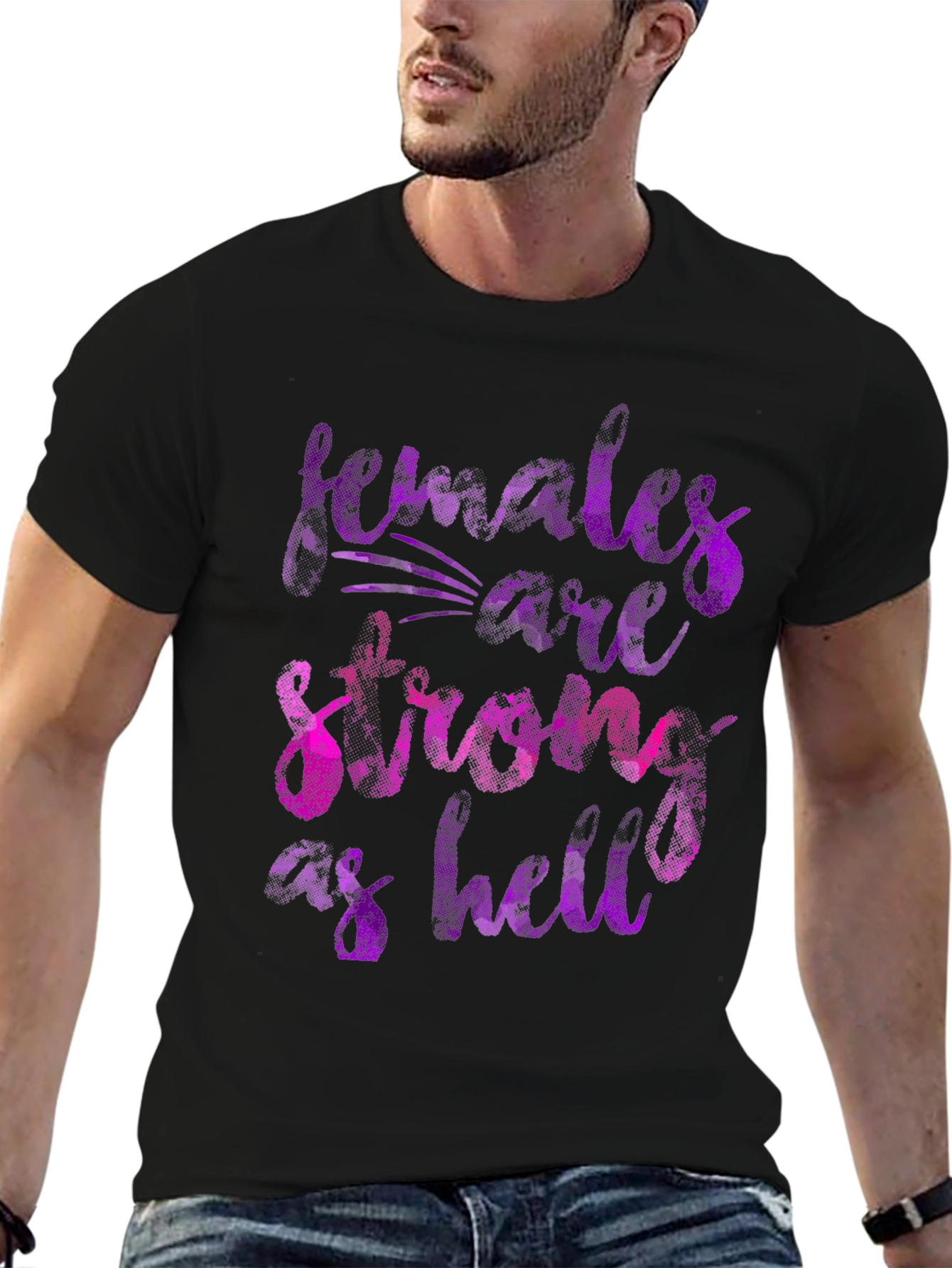 Females are Strong as Hell Black T-Shirt