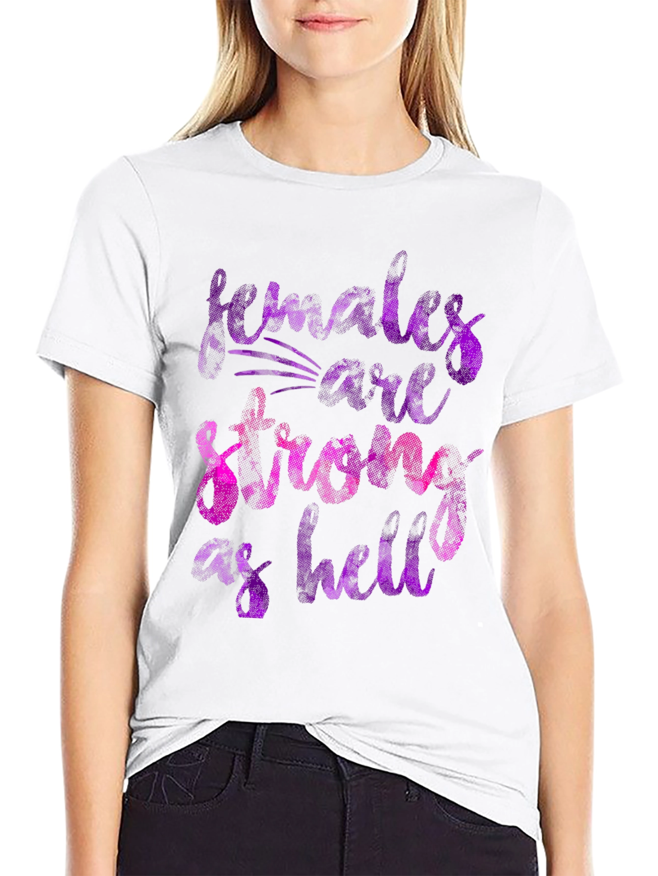 Females are Strong as Hell Black T-Shirt