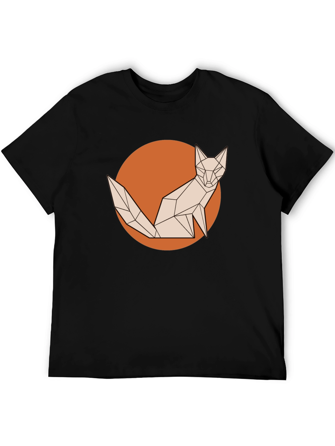 Geometric Fox Graphic Tee - Stylish Mens T-Shirt