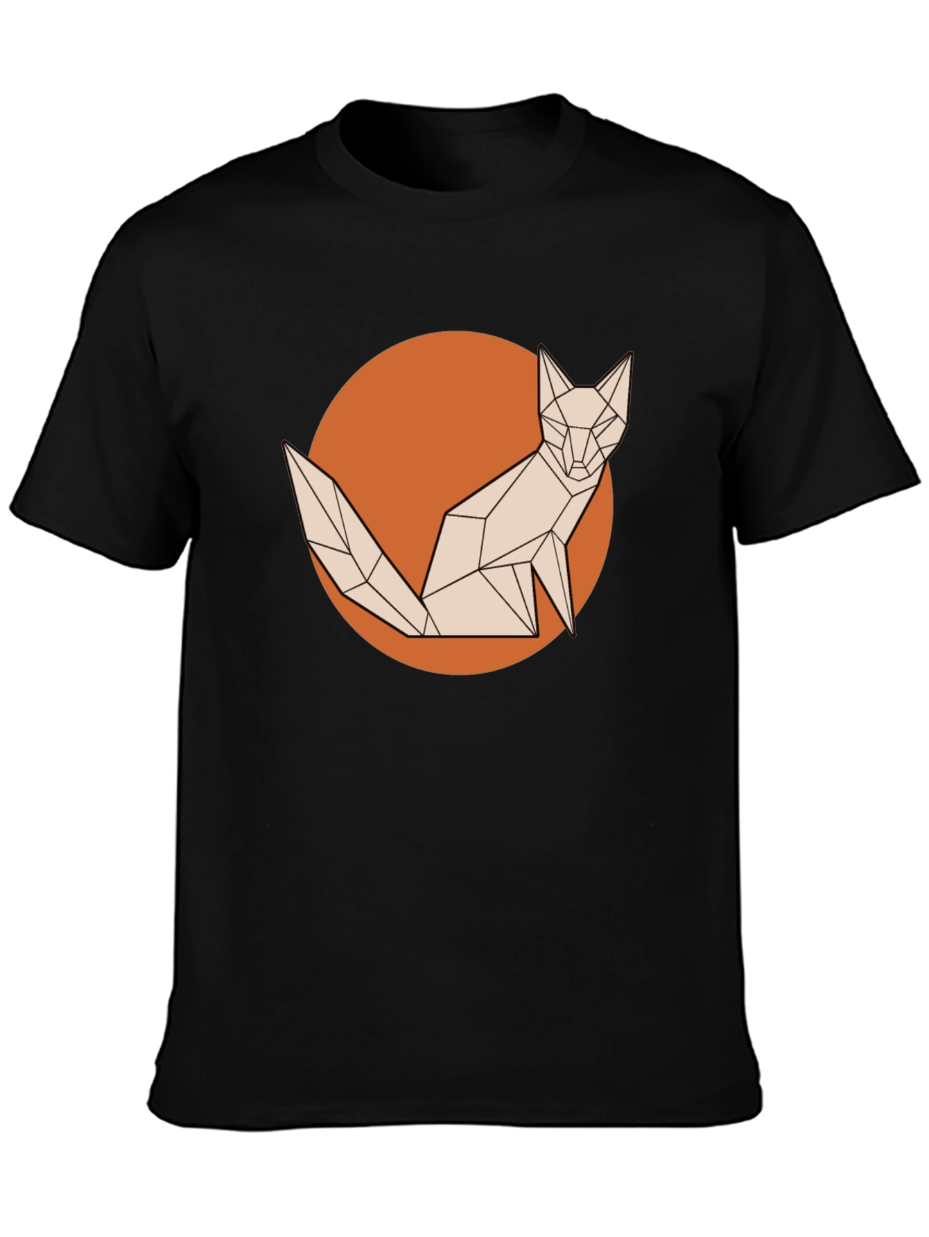 Geometric Fox Graphic Tee - Stylish Mens T-Shirt