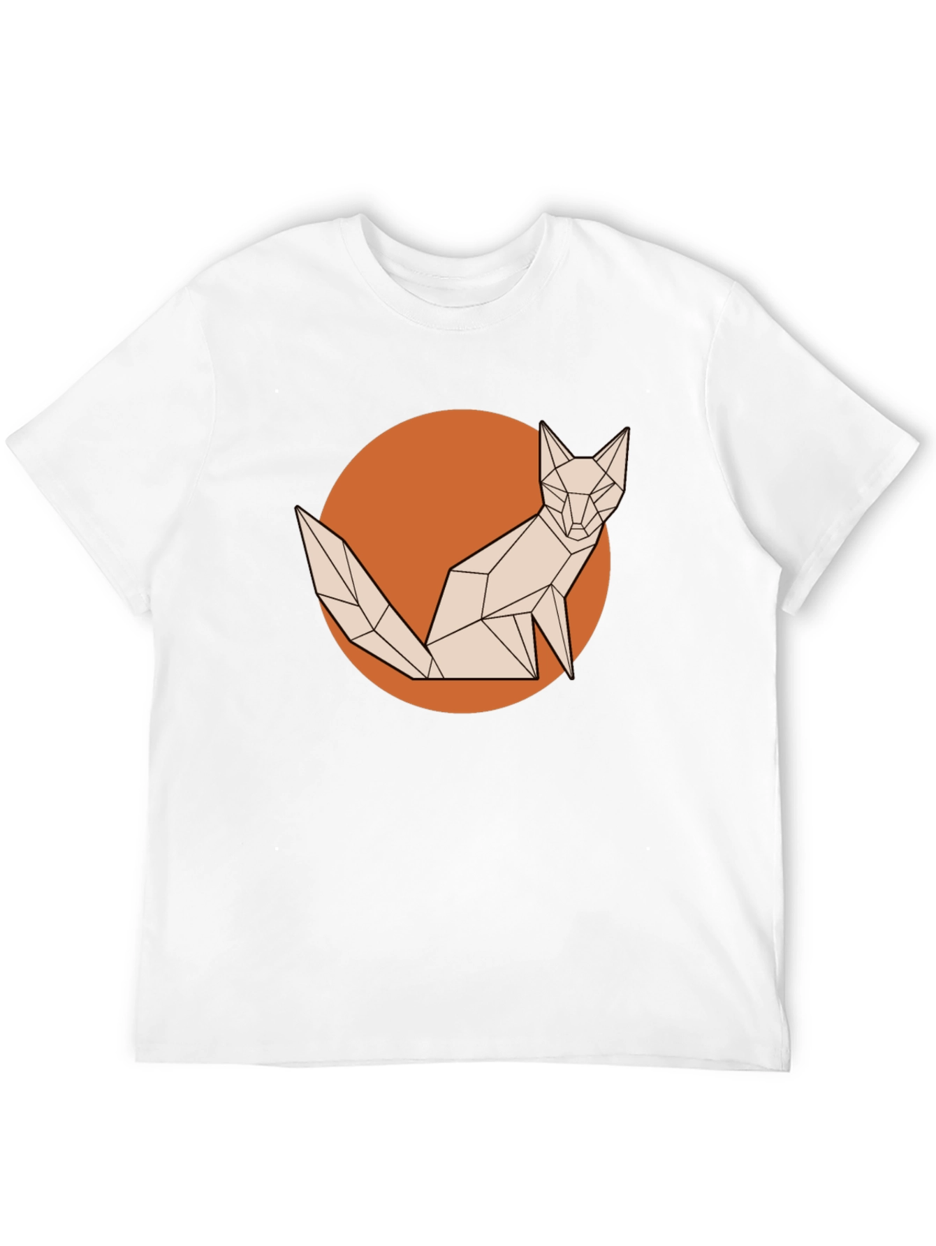 Geometric Fox Graphic Tee - Stylish Mens T-Shirt