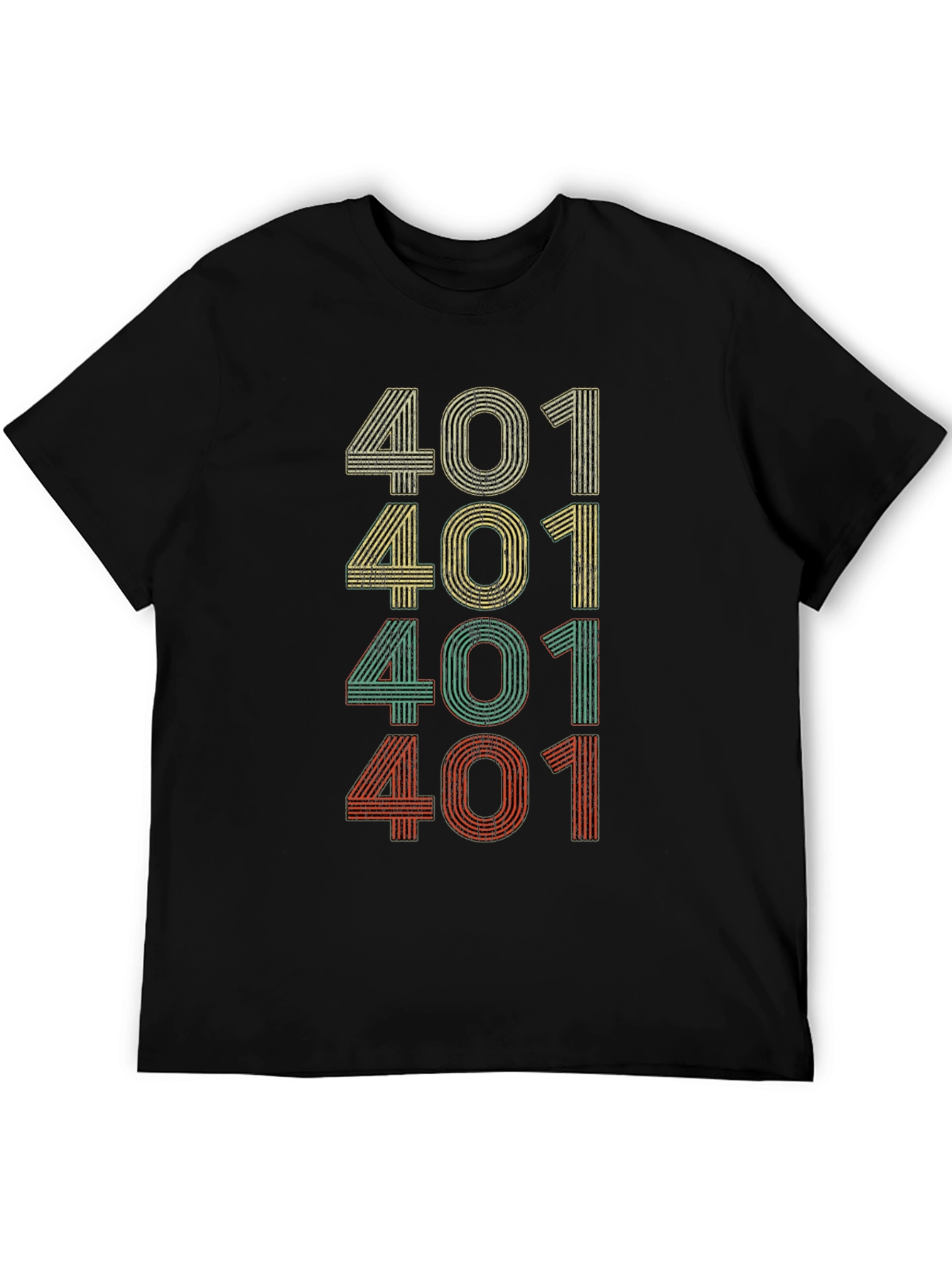 Retro 401 Graphic Tee - Black Casual T-Shirt