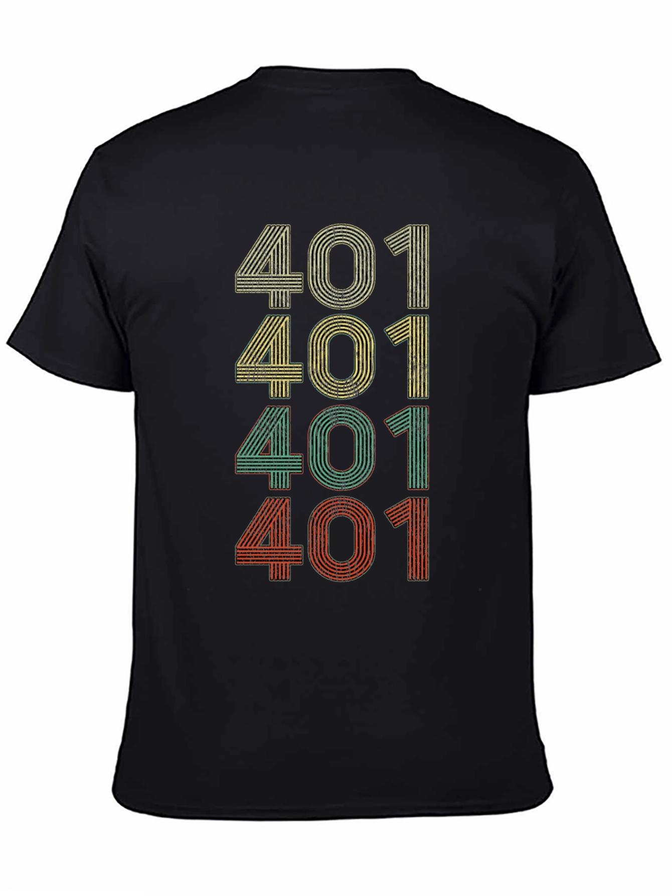 Retro 401 Graphic Tee - Black Casual T-Shirt