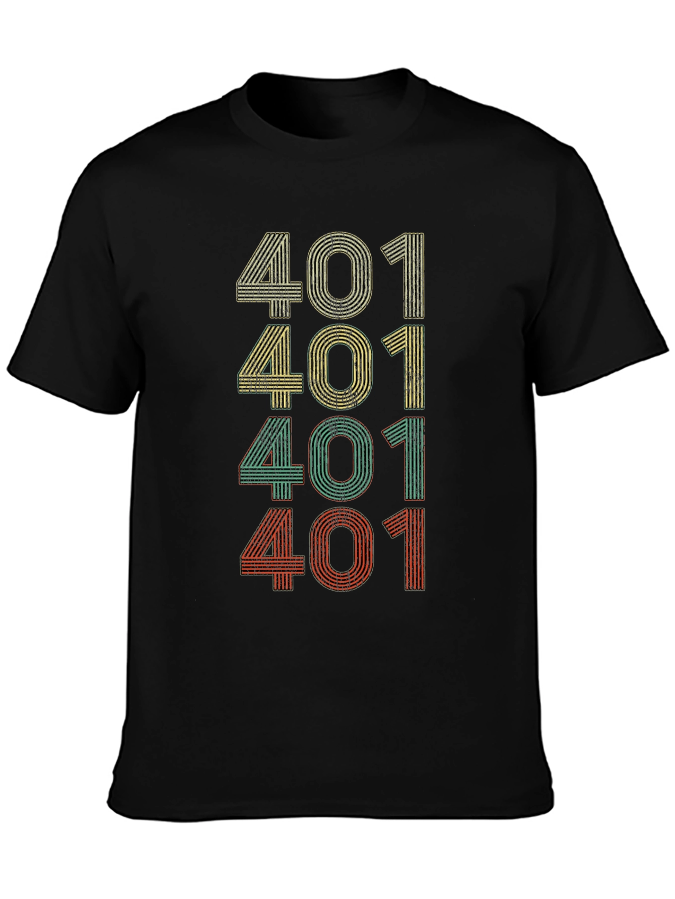 Retro 401 Graphic Tee - Black Casual T-Shirt
