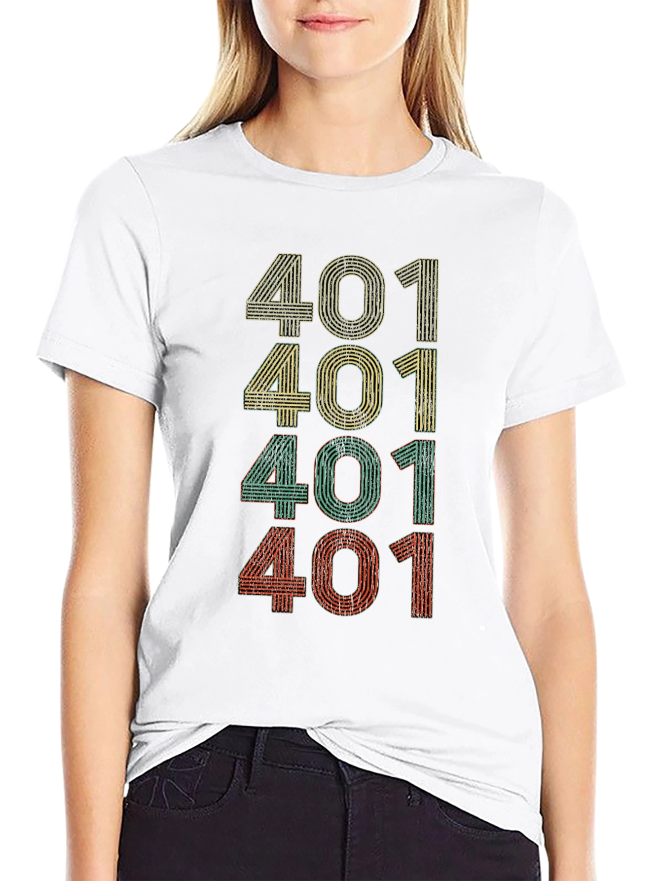 Retro 401 Graphic Tee - Black Casual T-Shirt
