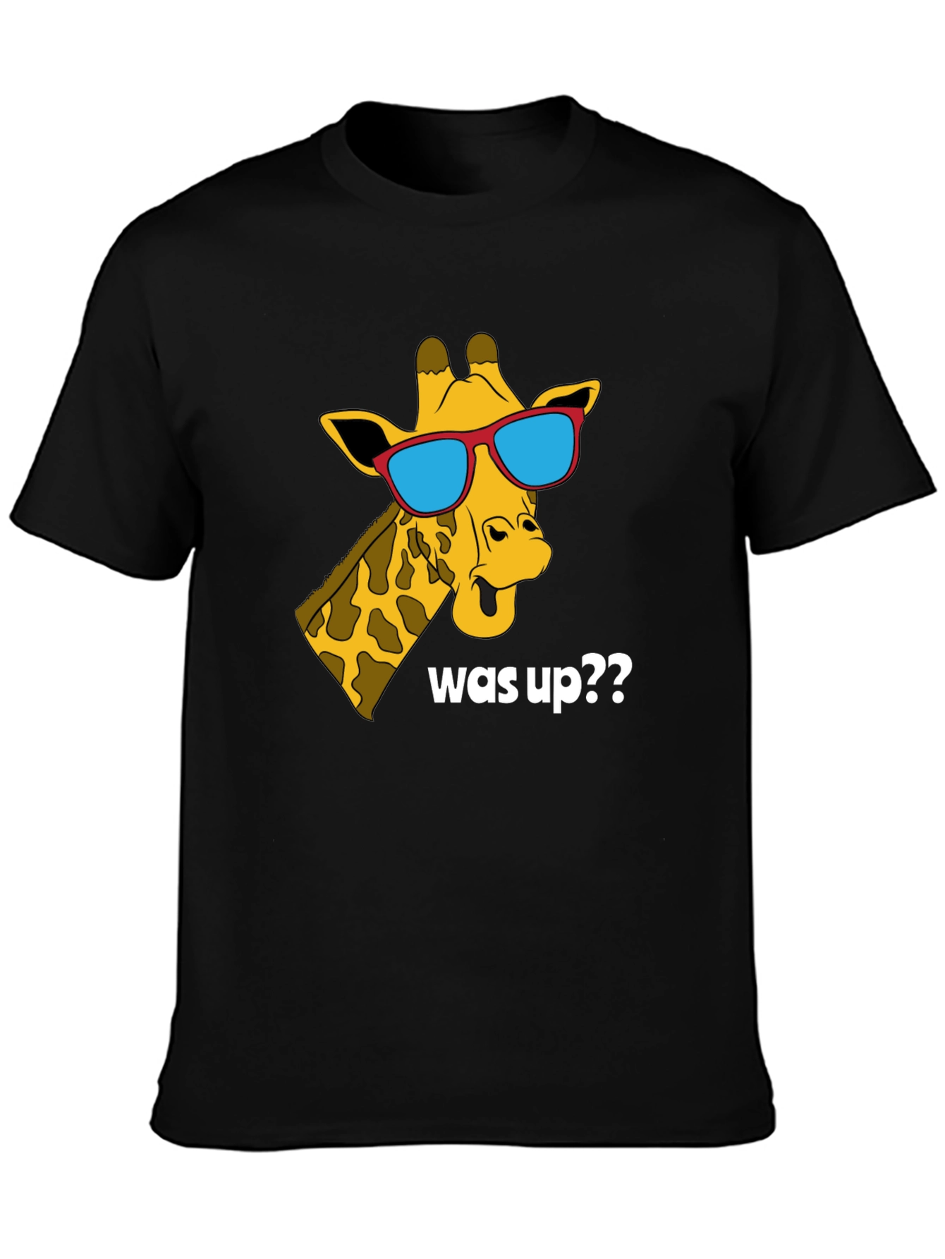Cool Giraffe Was Up?? T-Shirt - Black