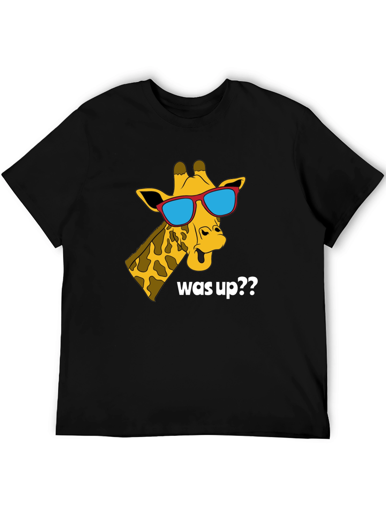 Cool Giraffe Was Up?? T-Shirt - Black