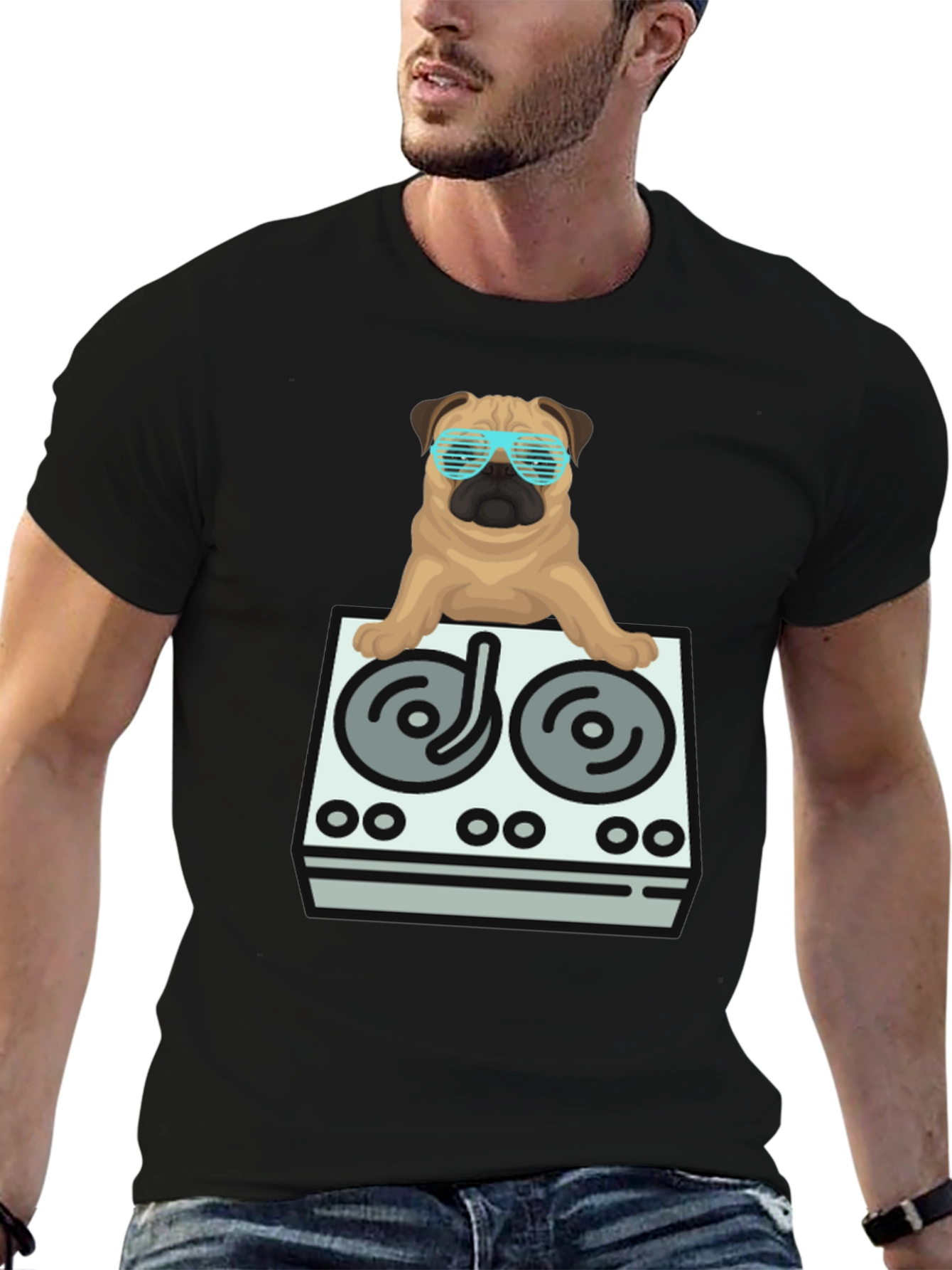 DJ Pug Graphic Tee - Music Lovers T-Shirt