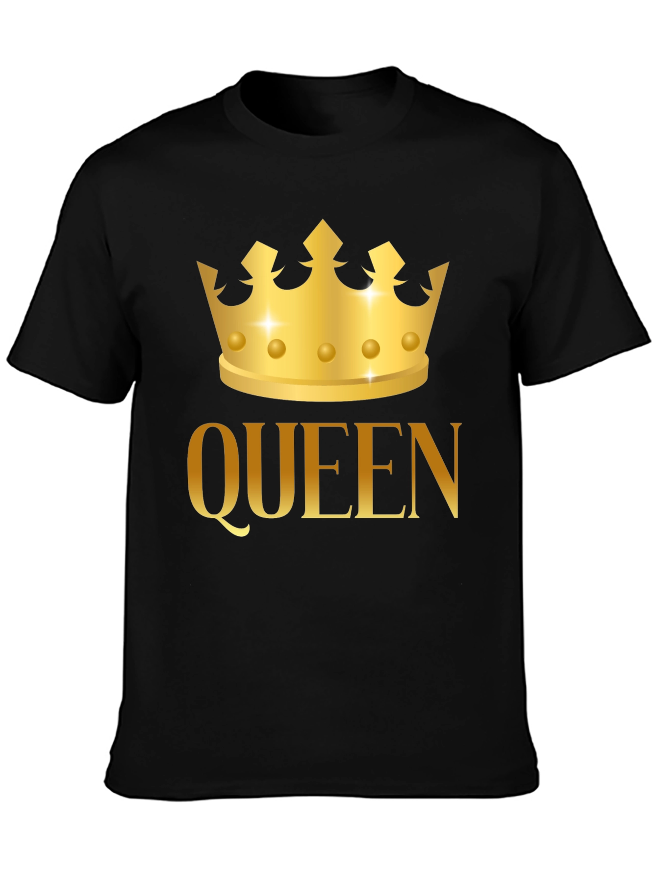 Queen Crown Graphic Tee - Gold Print