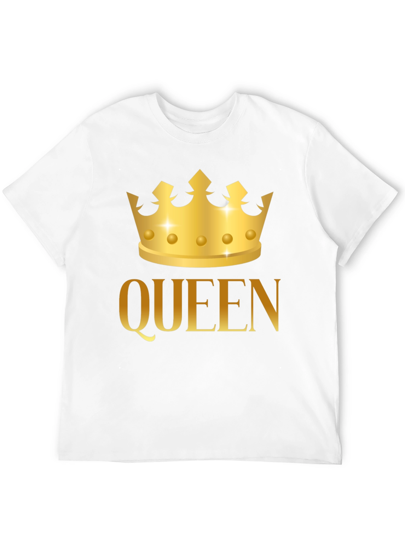Queen Crown Graphic Tee - Gold Print