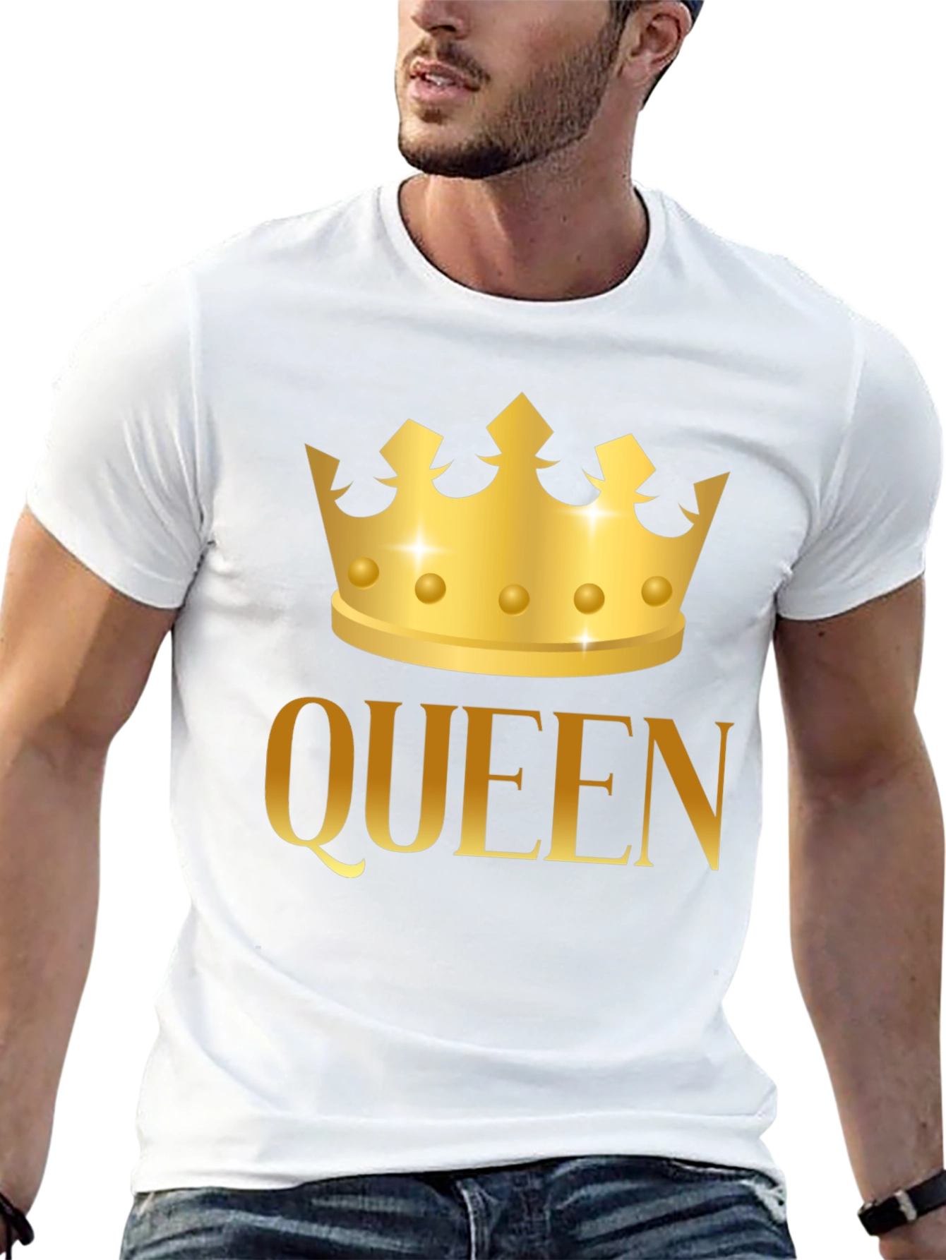 Queen Crown Graphic Tee - Gold Print